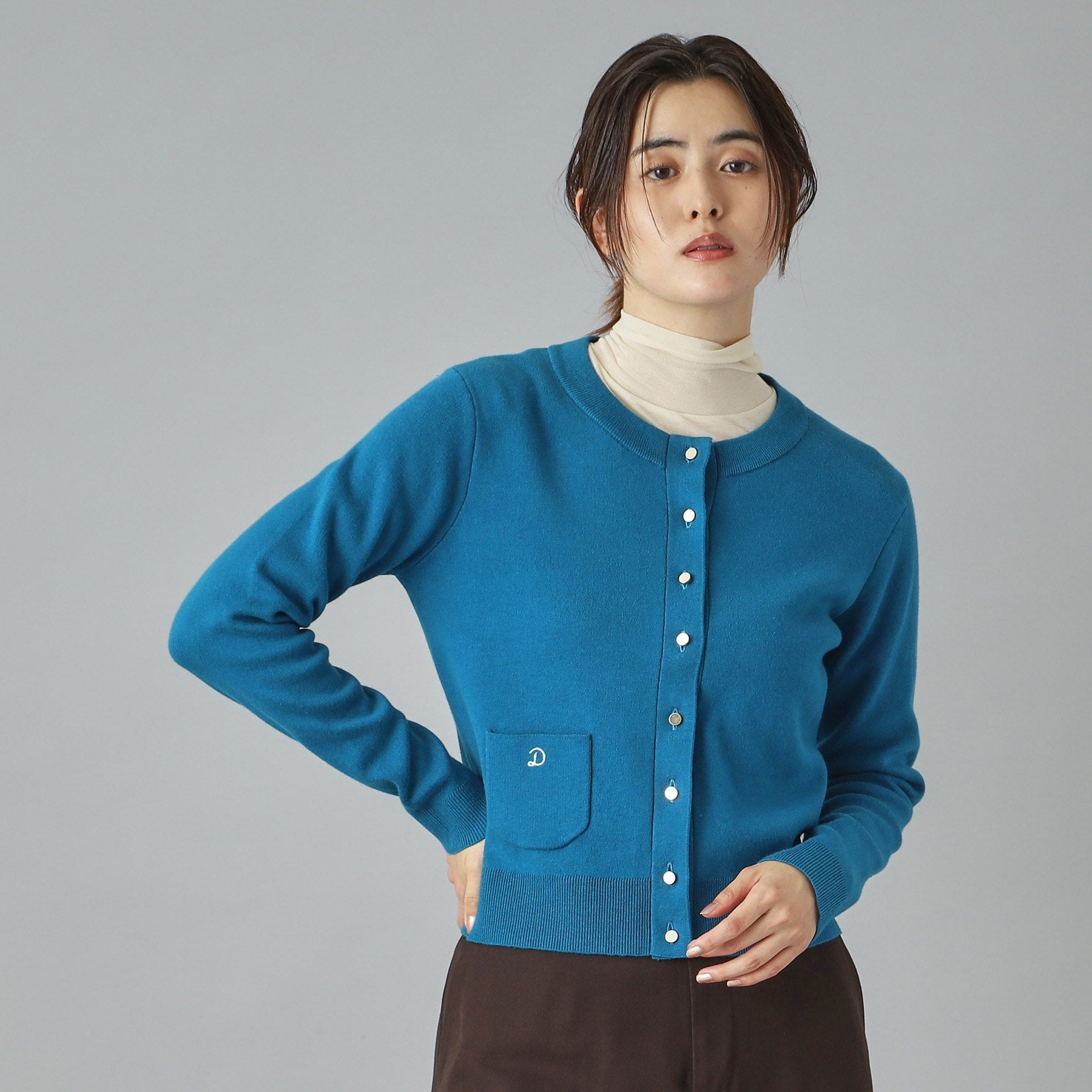 ドレステリア DRESSTERIOR ウォッシャブルコットンカシミヤカーディガン （チャコールグレー(013)） チャコールグレー(013)