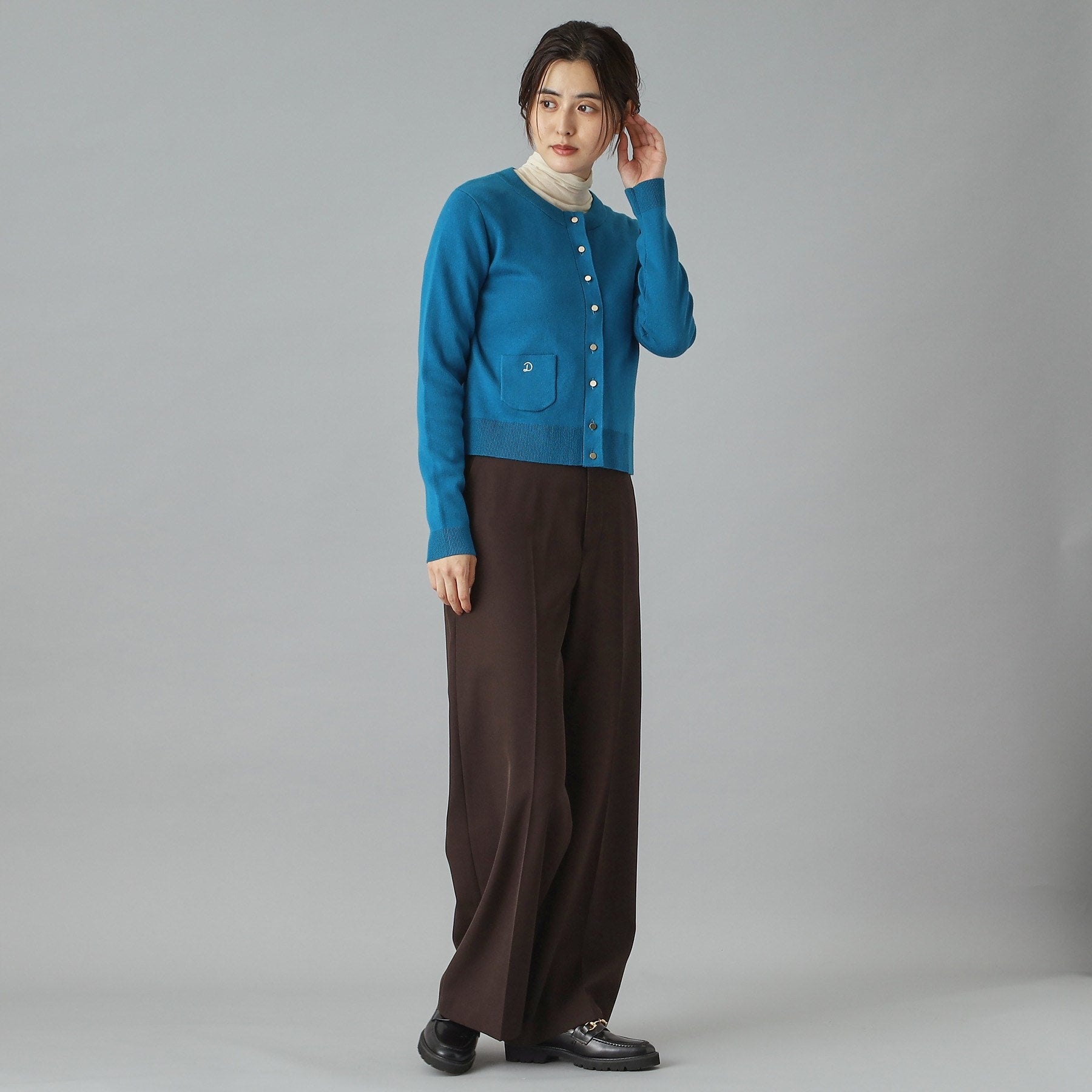 ドレステリア DRESSTERIOR ウォッシャブルコットンカシミヤカーディガン （チャコールグレー(013)） チャコールグレー(013)