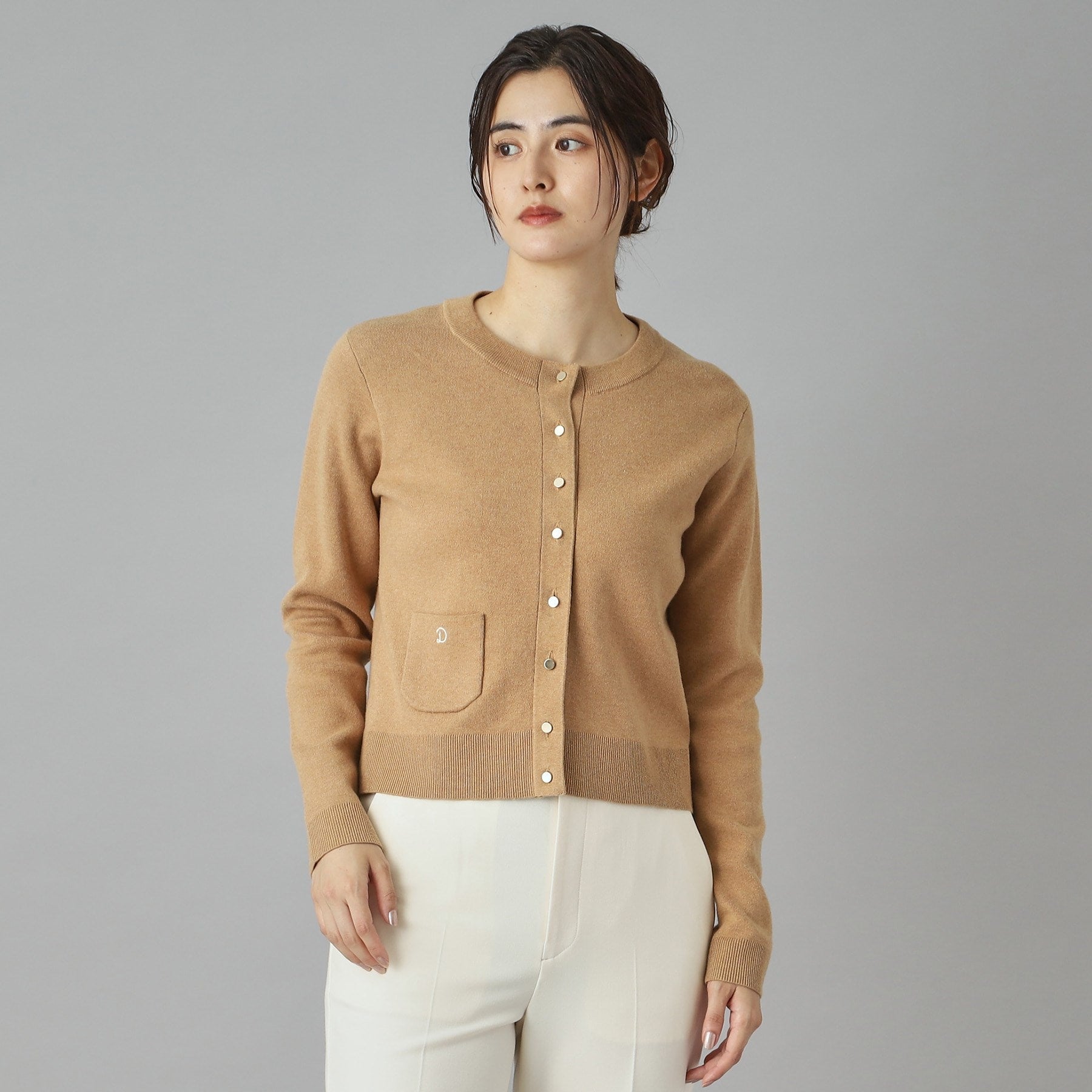 ドレステリア DRESSTERIOR ウォッシャブルコットンカシミヤカーディガン （グレージュ(050)） グレージュ(050)