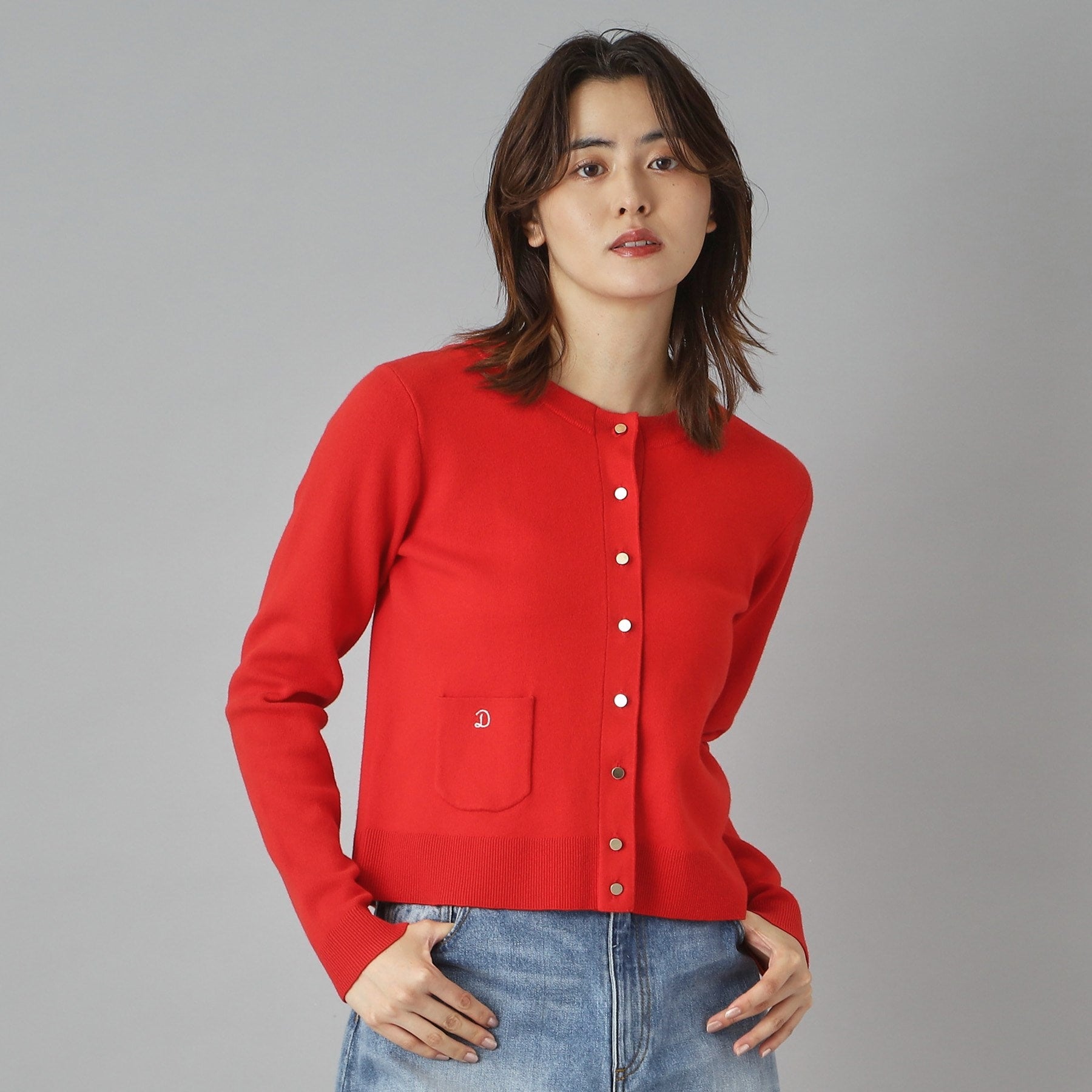 ドレステリア DRESSTERIOR ウォッシャブルコットンカシミヤカーディガン （レッド(061)） レッド(061)