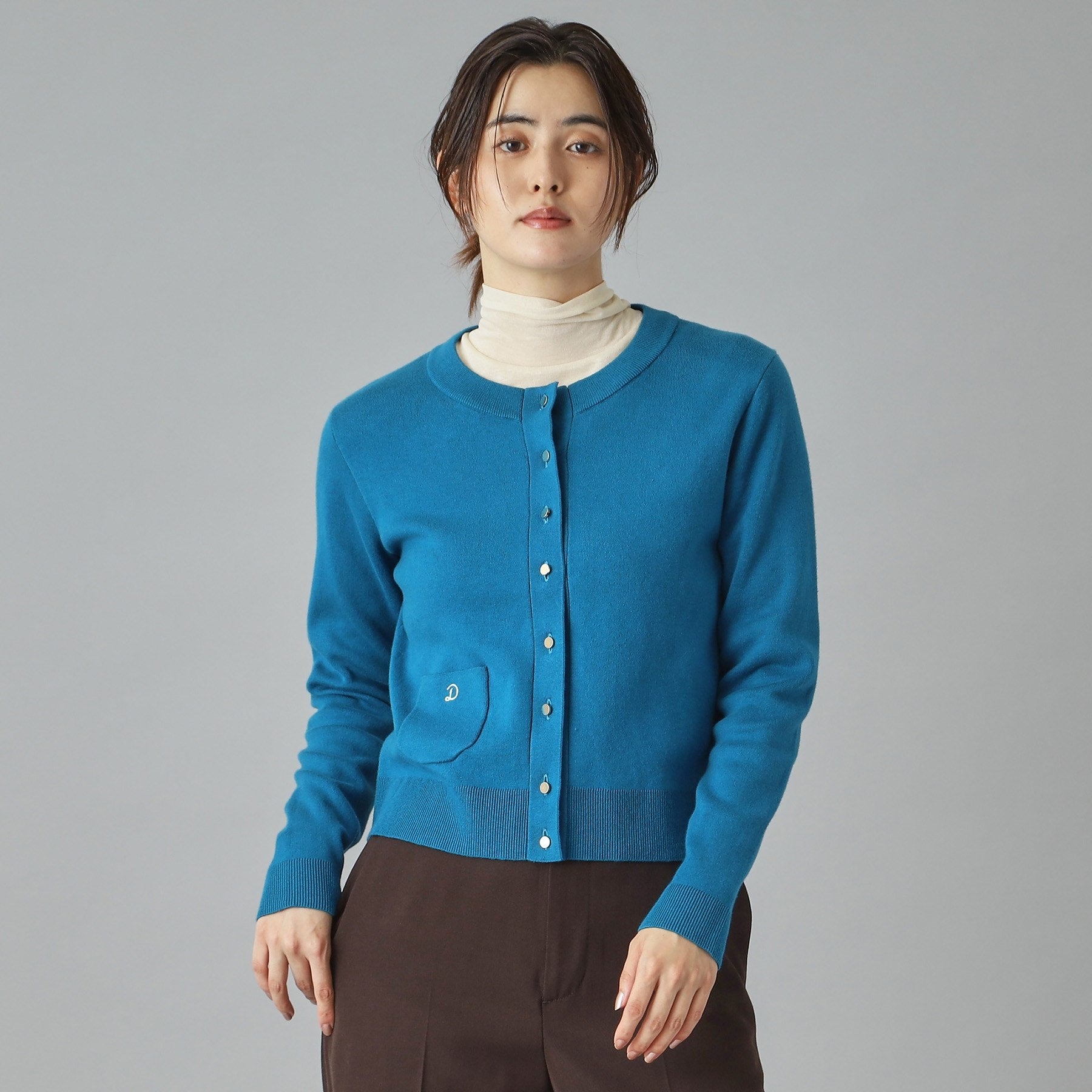 ドレステリア DRESSTERIOR ウォッシャブルコットンカシミヤカーディガン （ブルーグリーン(097)） ブルーグリーン(097)