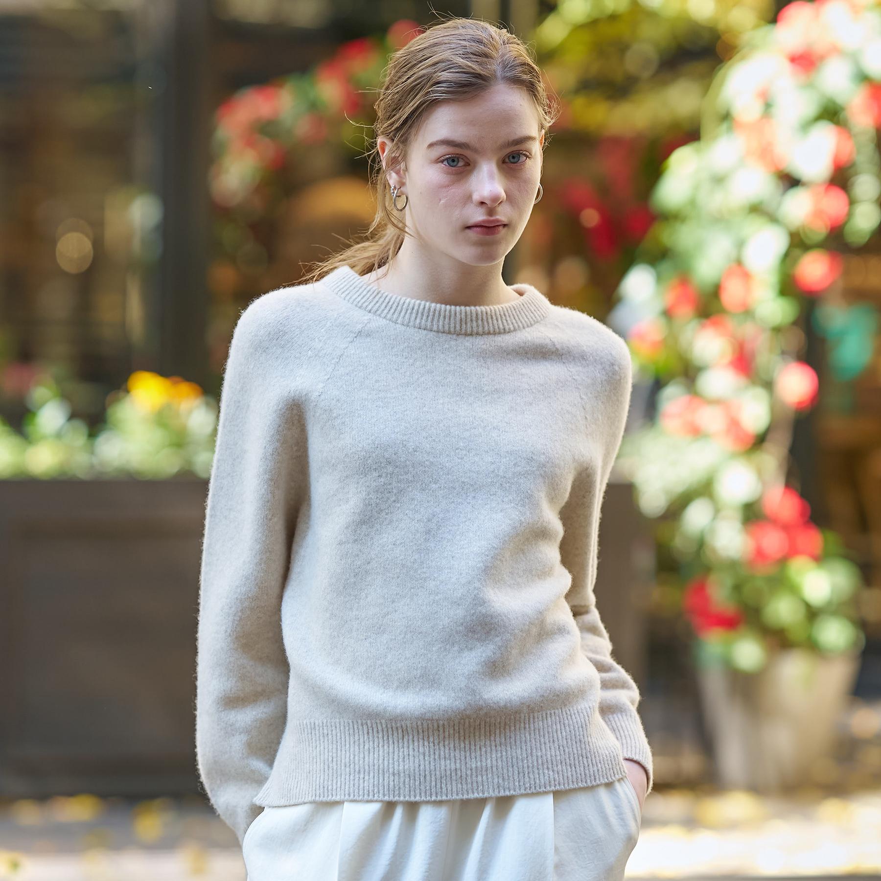 ドレステリア DRESSTERIOR カシミヤブレンドクルーネックニット （グレージュ(050)） グレージュ(050)