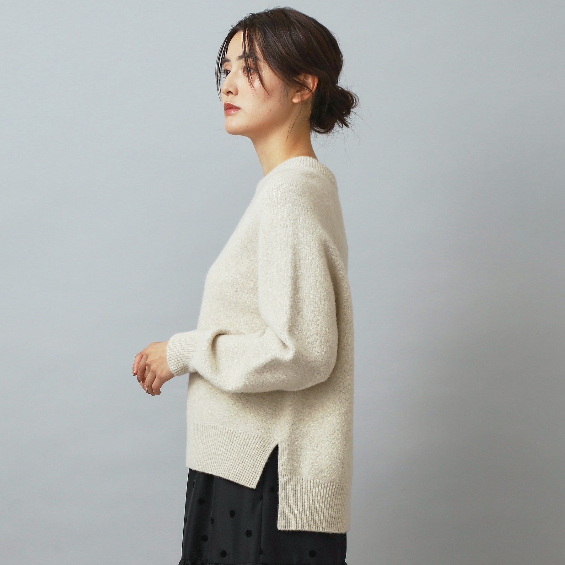 ドレステリア DRESSTERIOR カシミヤブレンドクルーネックニット （グレージュ(050)） グレージュ(050)