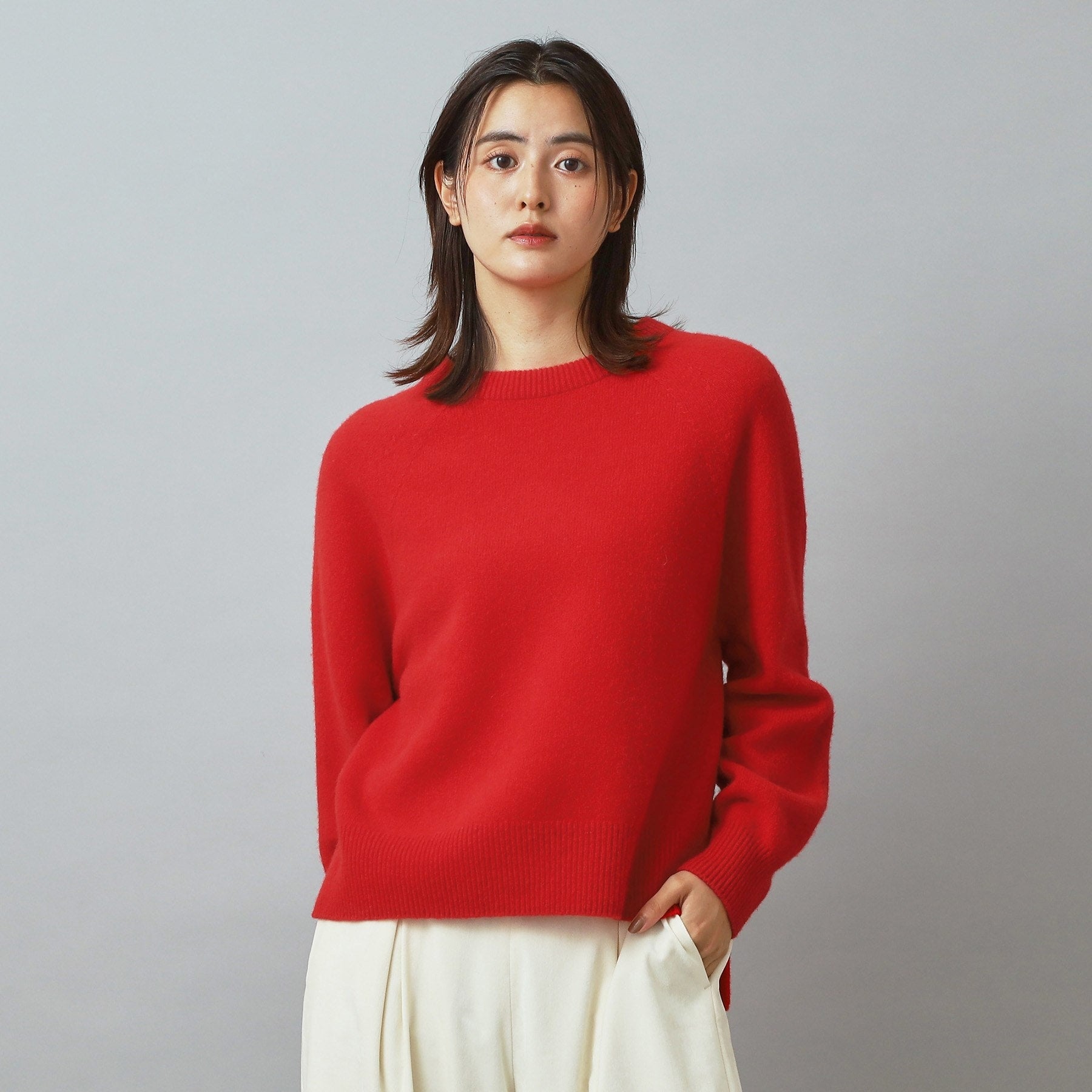 ドレステリア DRESSTERIOR カシミヤブレンドクルーネックニット （グレージュ(050)） グレージュ(050)