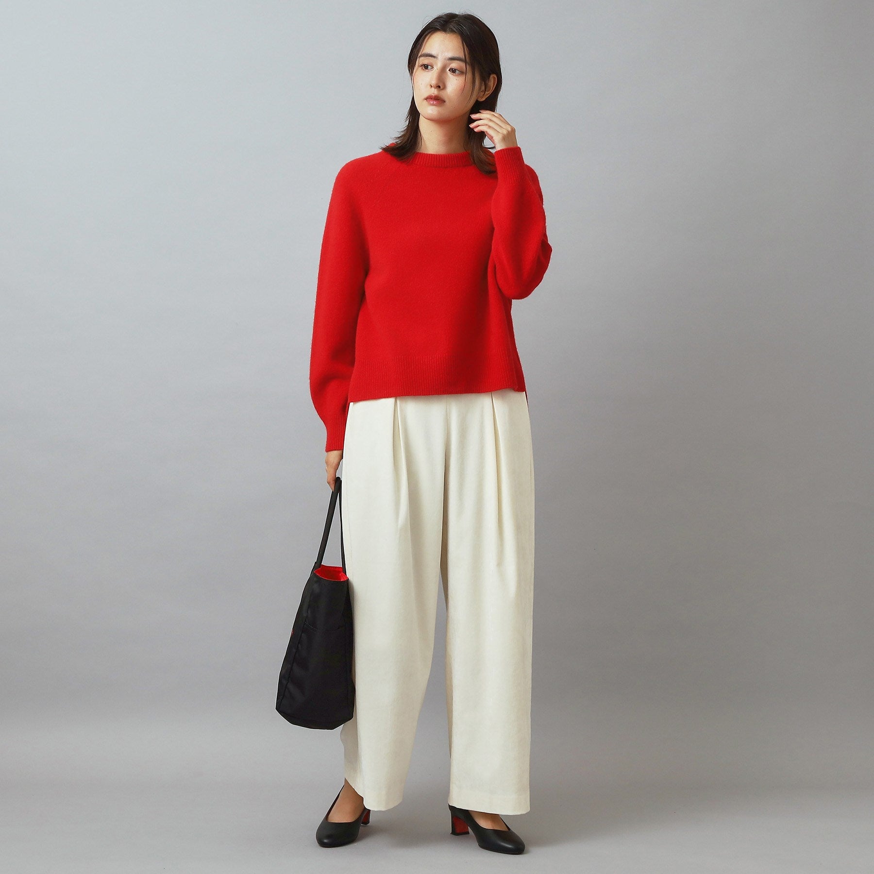 ドレステリア DRESSTERIOR カシミヤブレンドクルーネックニット （グレージュ(050)） グレージュ(050)