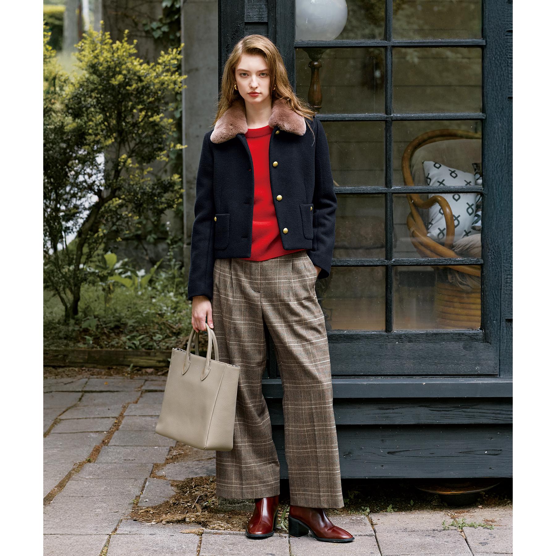 ドレステリア DRESSTERIOR カシミヤブレンドクルーネックニット （グレージュ(050)） グレージュ(050)