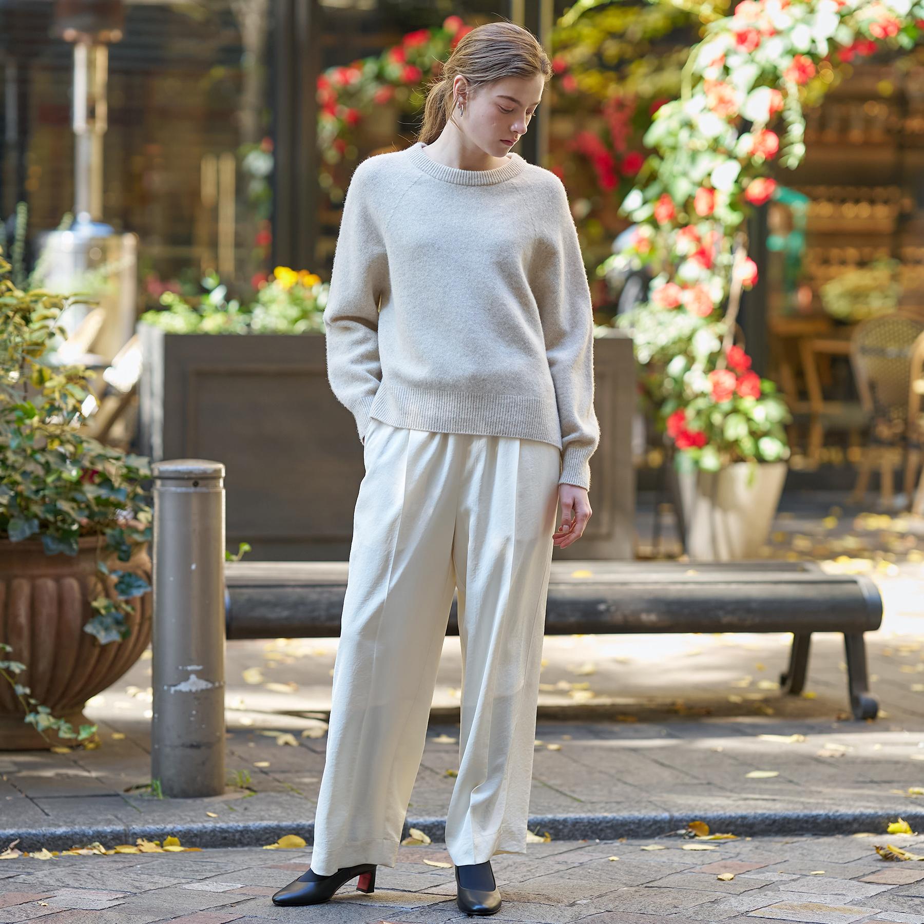 ドレステリア DRESSTERIOR カシミヤブレンドクルーネックニット （グレージュ(050)） グレージュ(050)