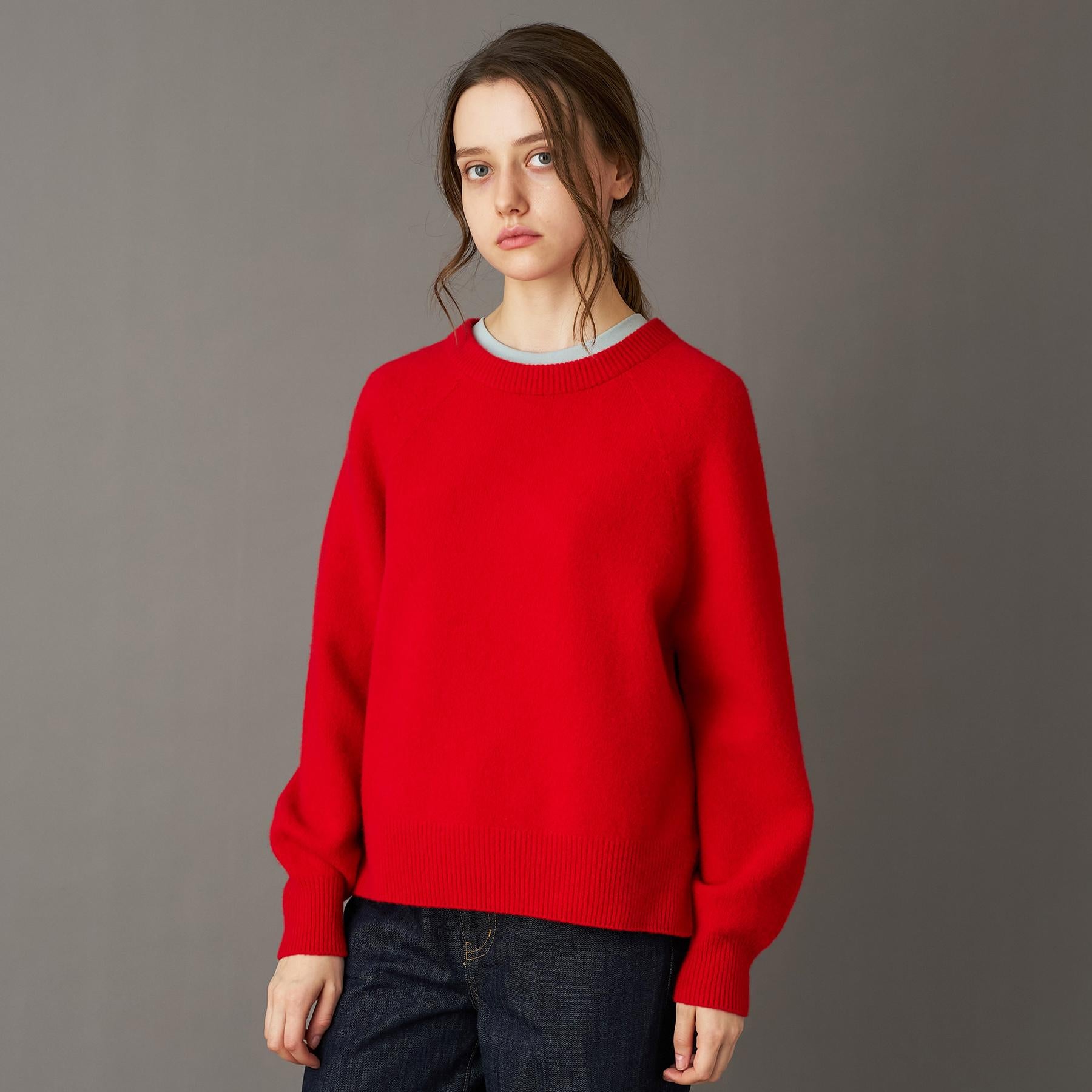 ドレステリア DRESSTERIOR カシミヤブレンドクルーネックニット （レッド(063)） レッド(063)