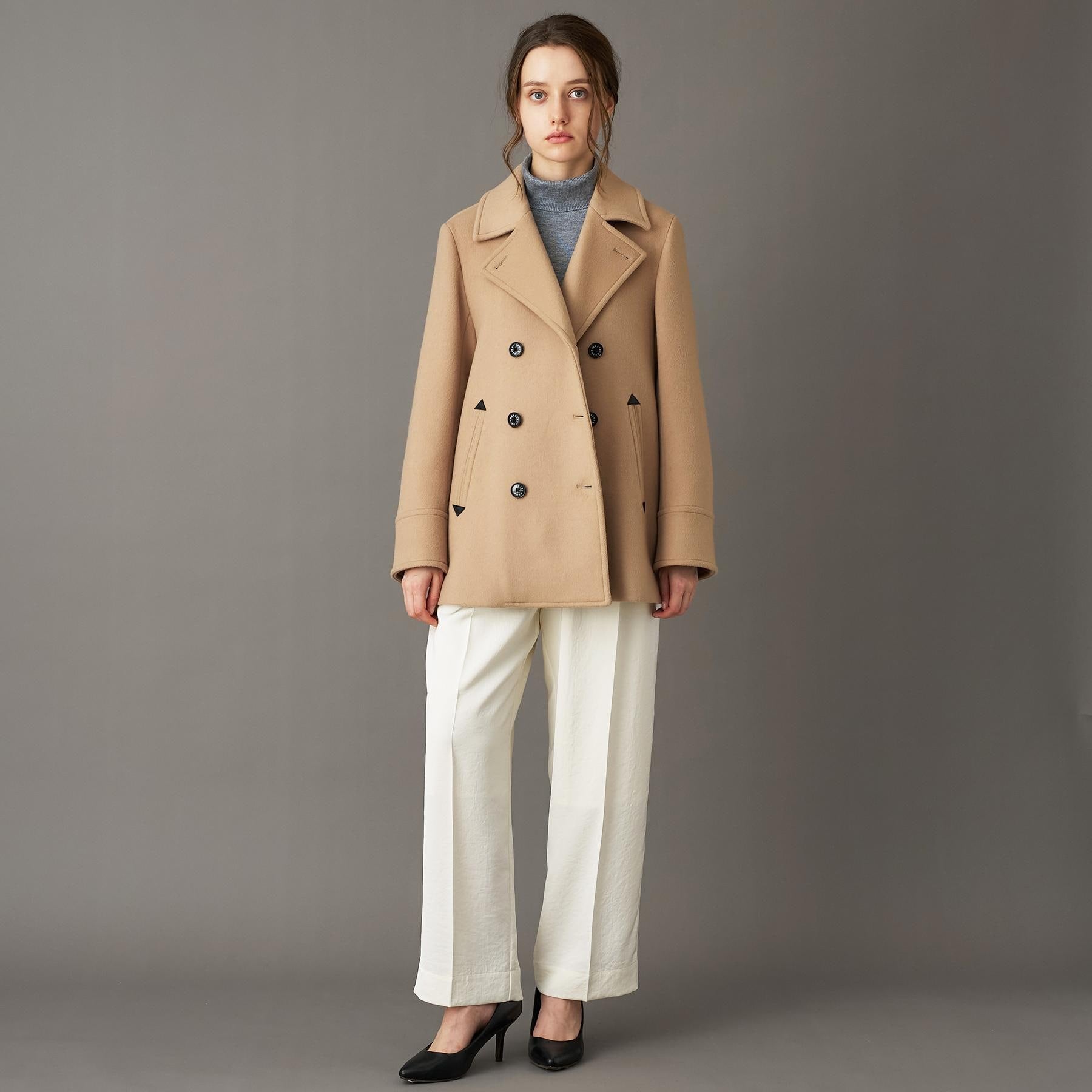 ドレステリア DRESSTERIOR Super140‘sAラインPコート （ベージュ(052)） ベージュ(052)