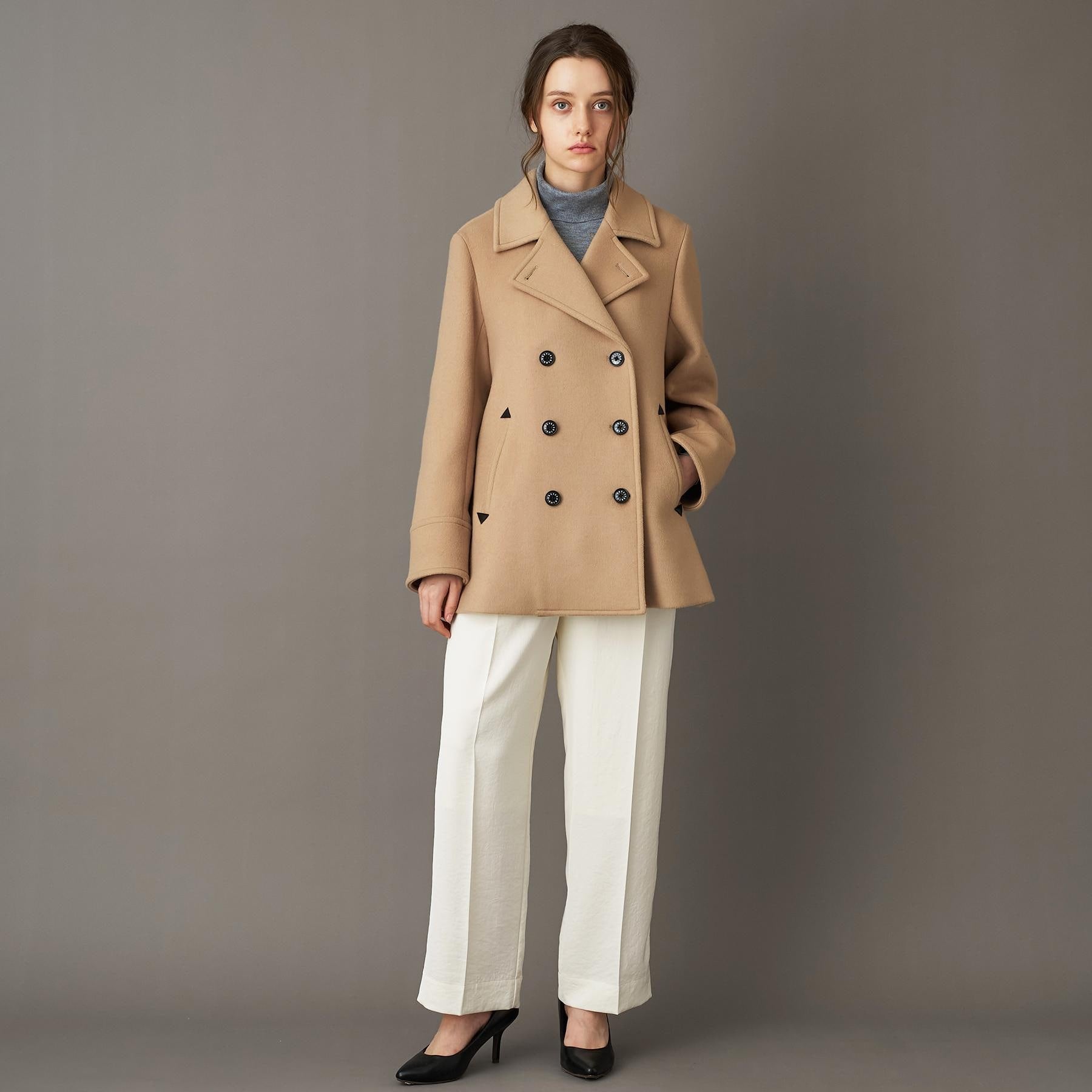 ドレステリア DRESSTERIOR Super140‘sAラインPコート （ベージュ(052)） ベージュ(052)