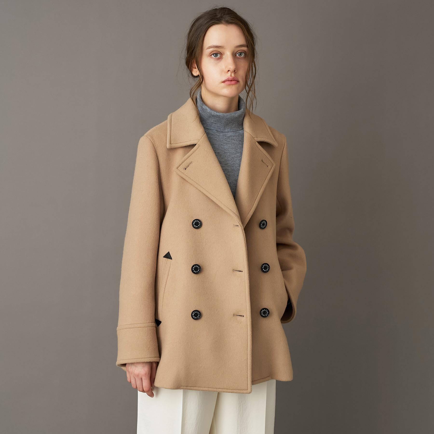 ドレステリア DRESSTERIOR Super140‘sAラインPコート （ベージュ(052)） ベージュ(052)