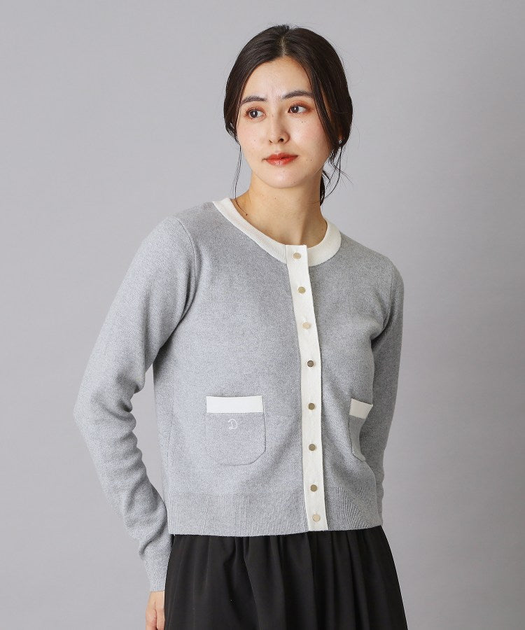 ドレステリア DRESSTERIOR ウォッシャブルコットンカシミヤ配色カーディガン （ネイビー(594)） ネイビー(594)