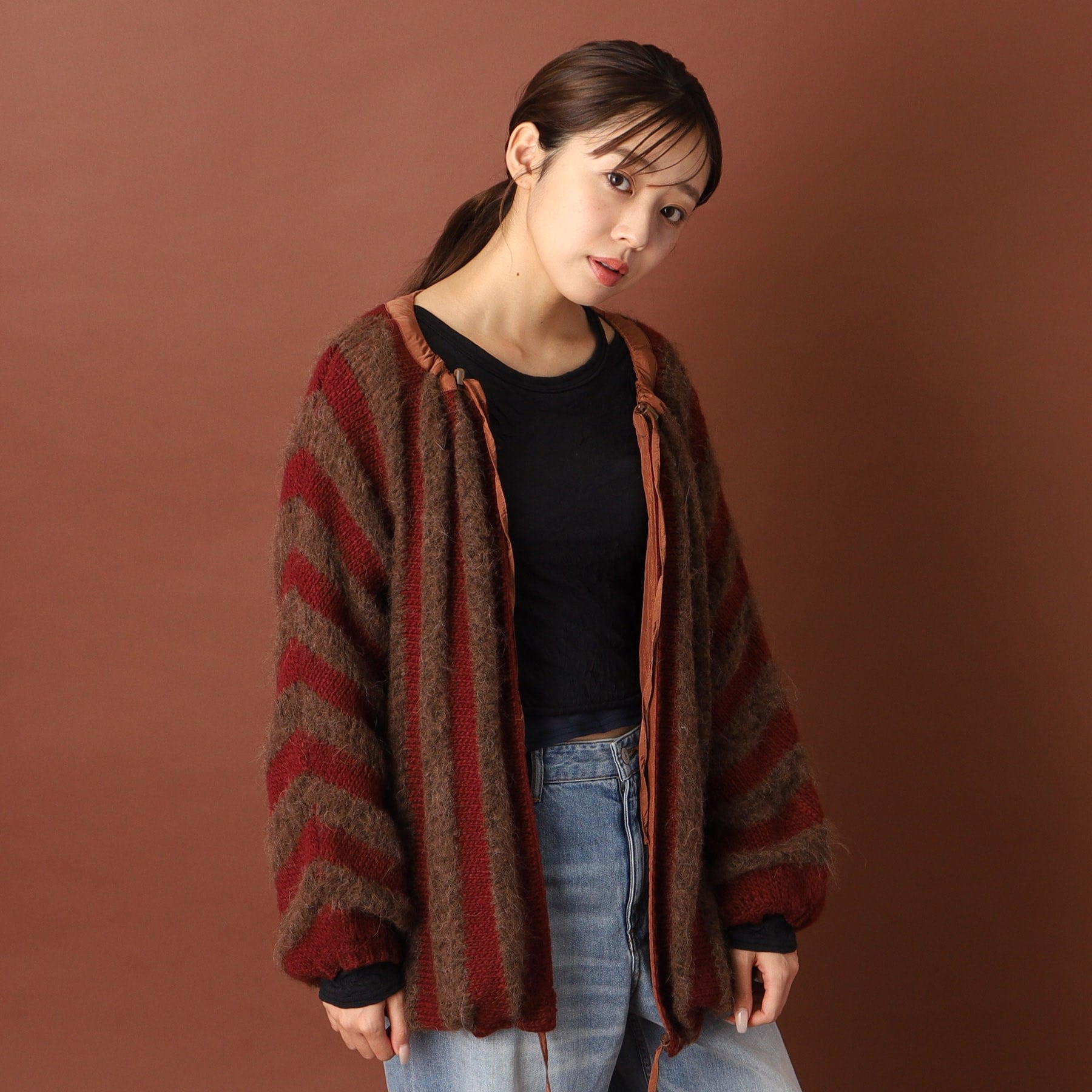 ドレステリア DRESSTERIOR muller of yoshiokubo（ミュラーオブヨシオクボ）LATTICE MOHAIR BLOUSON ニット （モカブラウン(042)） モカブラウン(042)