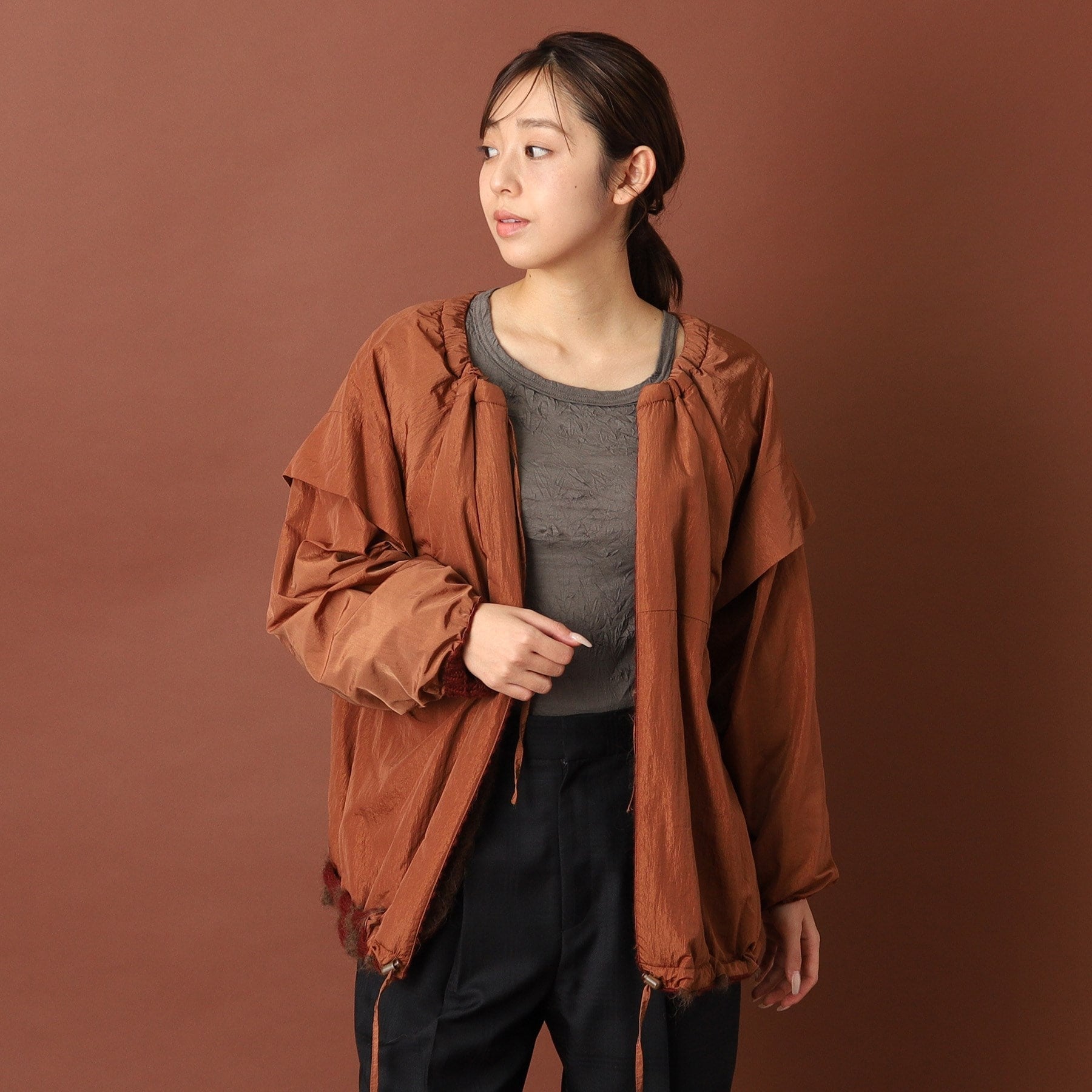 ドレステリア DRESSTERIOR muller of yoshiokubo（ミュラーオブヨシオクボ）LATTICE MOHAIR BLOUSON ニット （モカブラウン(042)） モカブラウン(042)