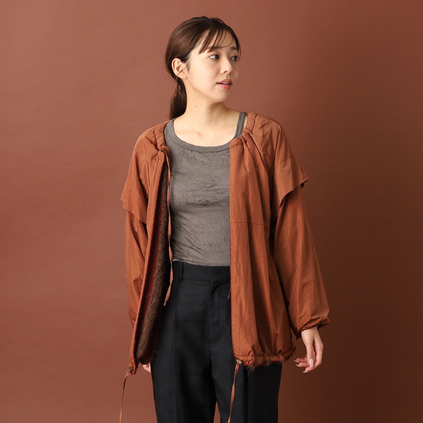 ドレステリア DRESSTERIOR muller of yoshiokubo（ミュラーオブヨシオクボ）LATTICE MOHAIR BLOUSON ニット （モカブラウン(042)） モカブラウン(042)