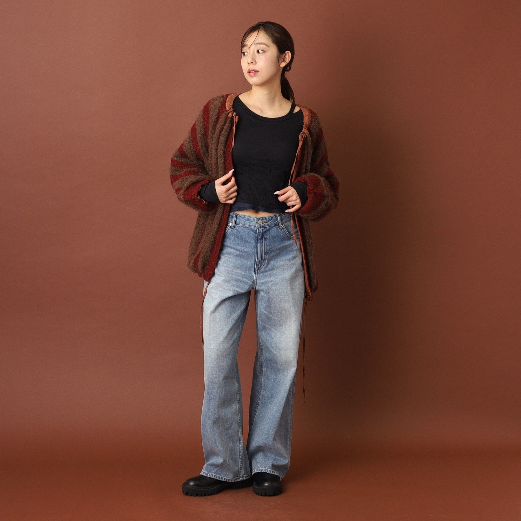 ドレステリア DRESSTERIOR muller of yoshiokubo（ミュラーオブヨシオクボ）LATTICE MOHAIR BLOUSON ニット （モカブラウン(042)） モカブラウン(042)