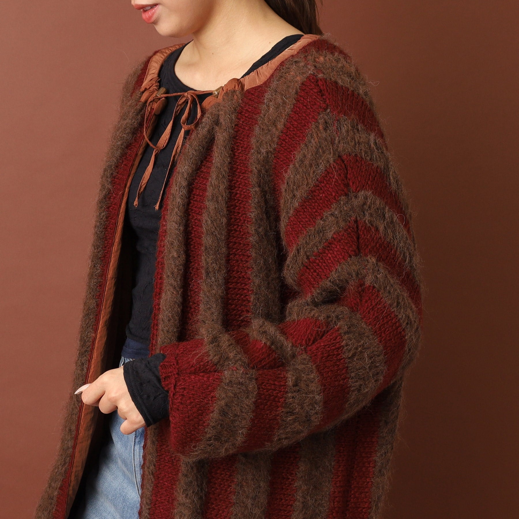 ドレステリア DRESSTERIOR muller of yoshiokubo（ミュラーオブヨシオクボ）LATTICE MOHAIR BLOUSON ニット （モカブラウン(042)） モカブラウン(042)