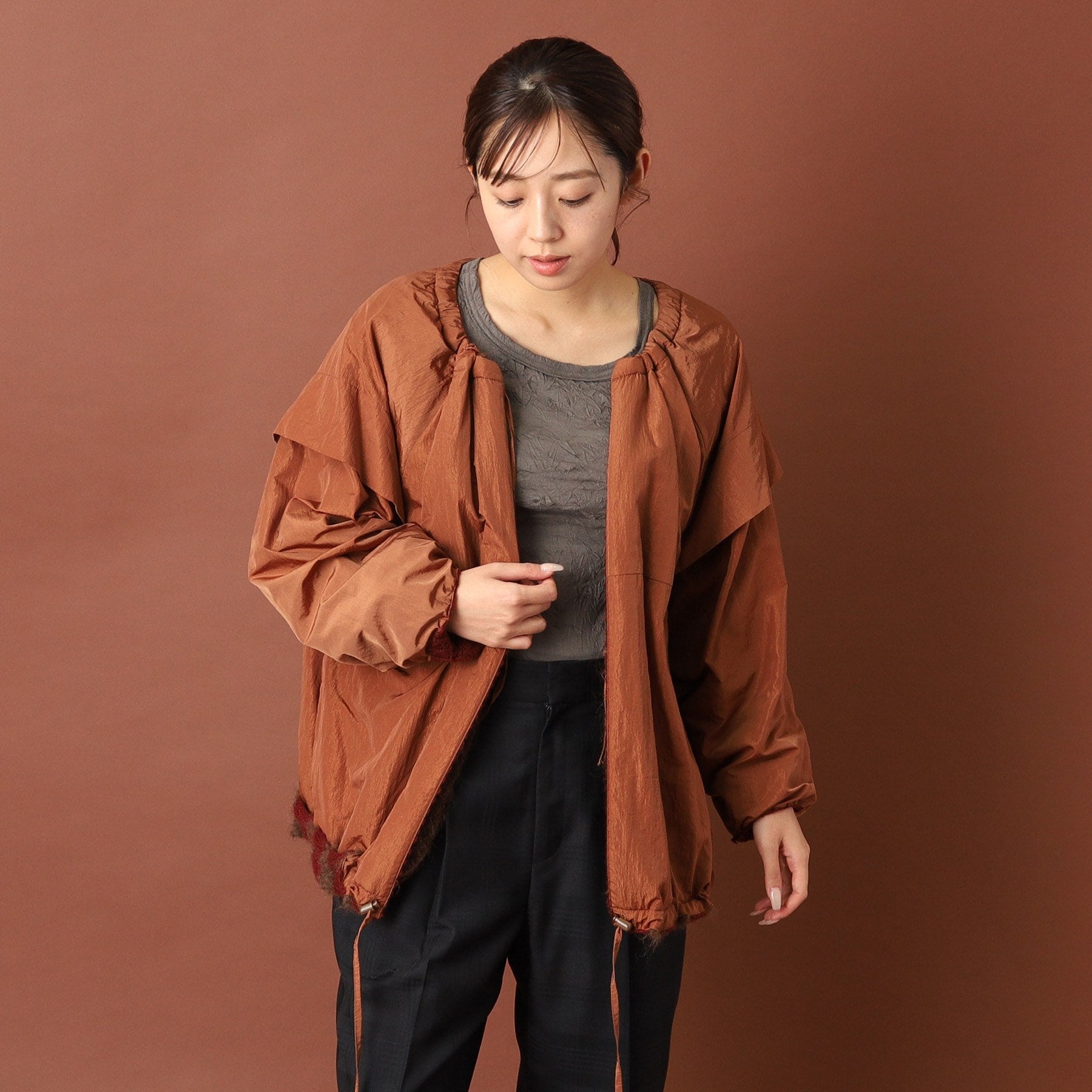 ドレステリア DRESSTERIOR muller of yoshiokubo（ミュラーオブヨシオクボ）LATTICE MOHAIR BLOUSON ニット （モカブラウン(042)） モカブラウン(042)