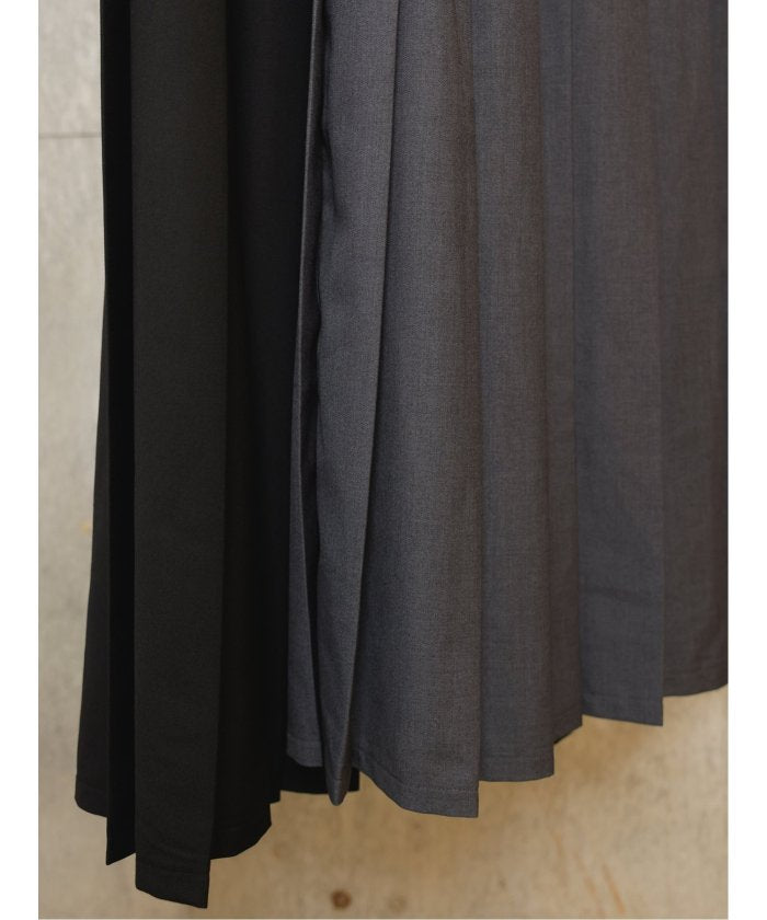 ドロー DRAW pleats long skirt （グレー） 黒