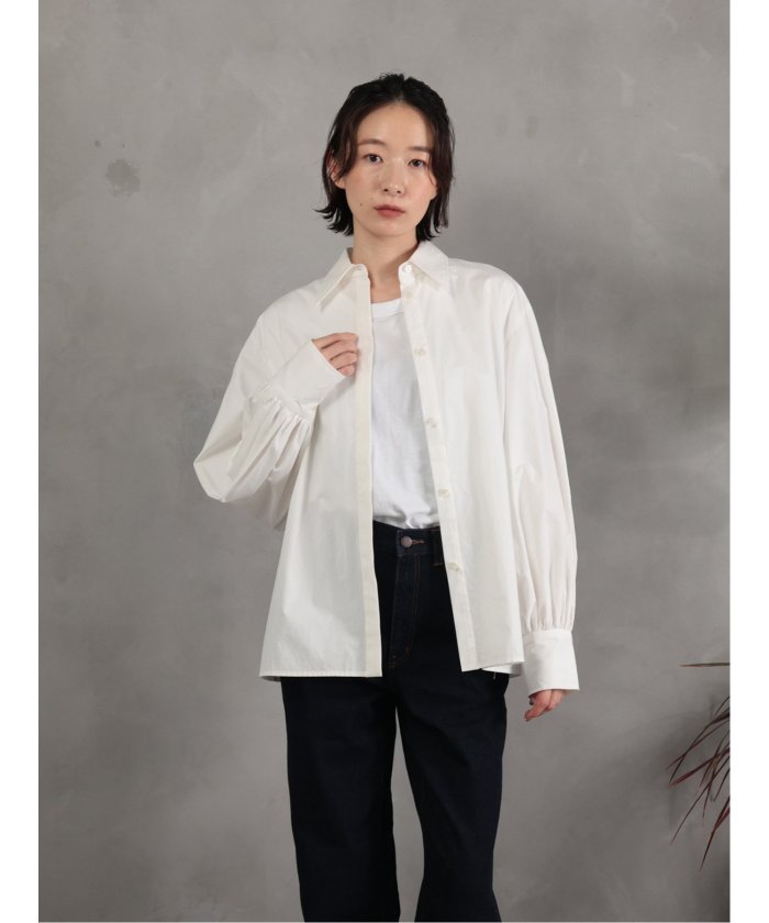 ドロー DRAW volume sleeve blouse （サックス） サックス