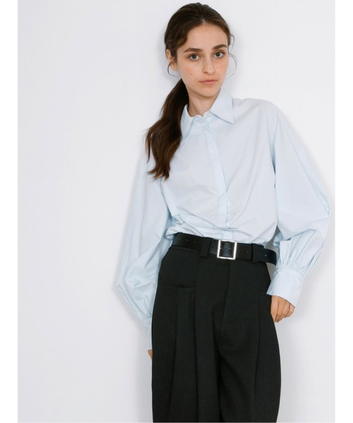 ドロー DRAW volume sleeve blouse （サックス） サックス