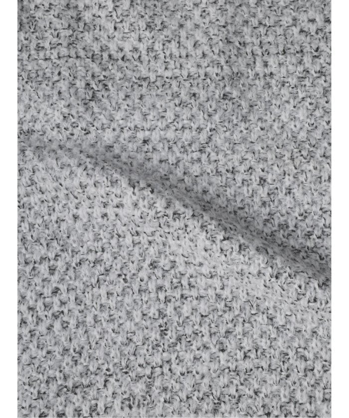 ドロー DRAW Contrast Trim Cardigan / ツイード風ニットカーディガン（バイカラーステッチ） （グレー） グレー