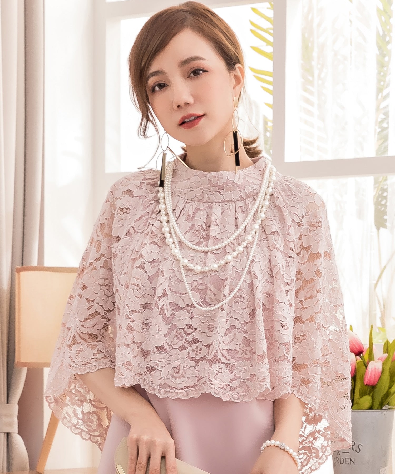 ドレスプラス DRESS+ パールネックレス 3連ロングネックレス 結婚式 （ホワイト） ホワイト