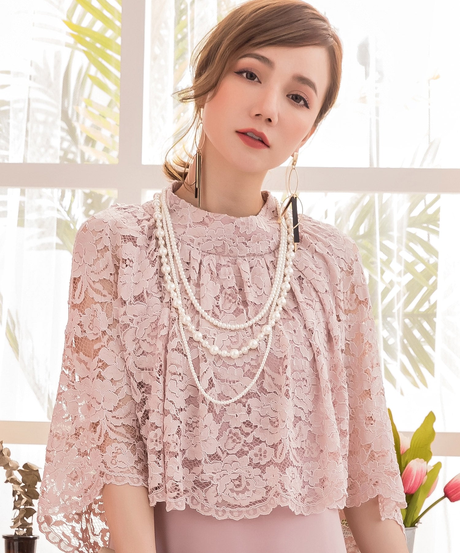 ドレスプラス DRESS+ パールネックレス 3連ロングネックレス 結婚式 （ホワイト） ホワイト