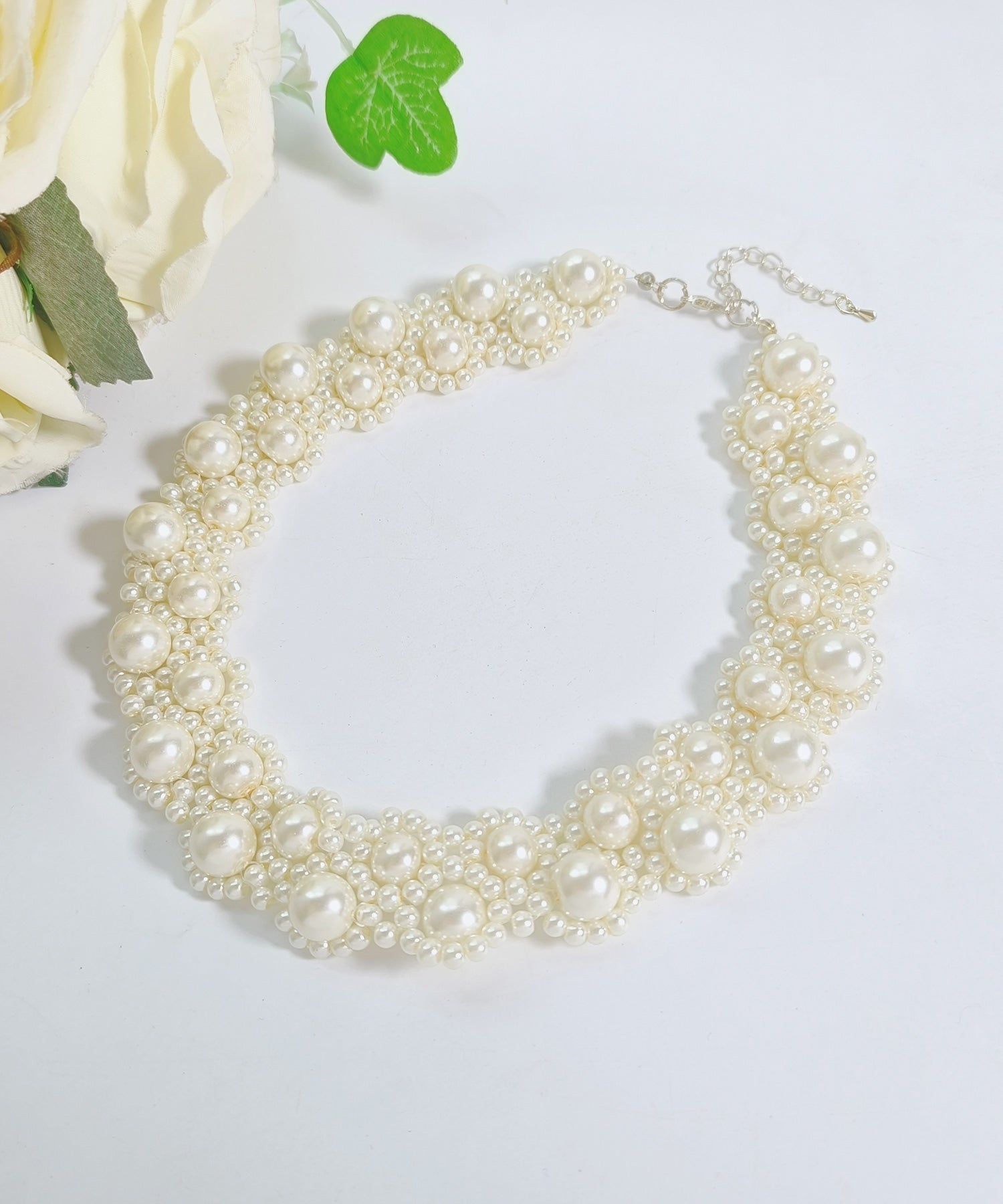 ドレスプラス DRESS+ パールネックレス チョーカー型 ボリュームアクセ 結婚式 （ホワイト） ホワイト