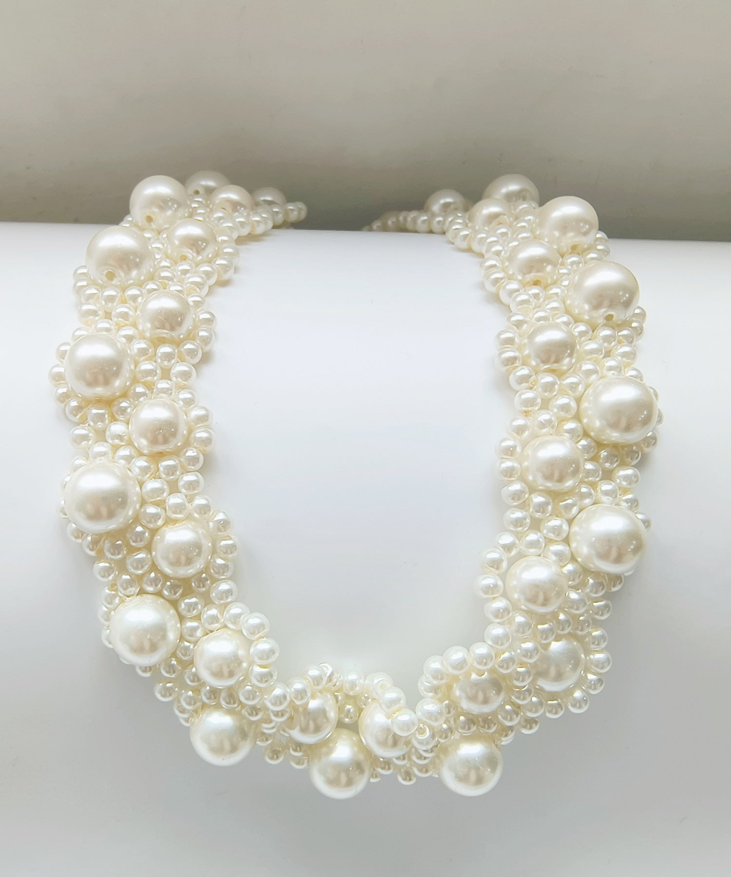 ドレスプラス DRESS+ パールネックレス チョーカー型 ボリュームアクセ 結婚式 （ホワイト） ホワイト