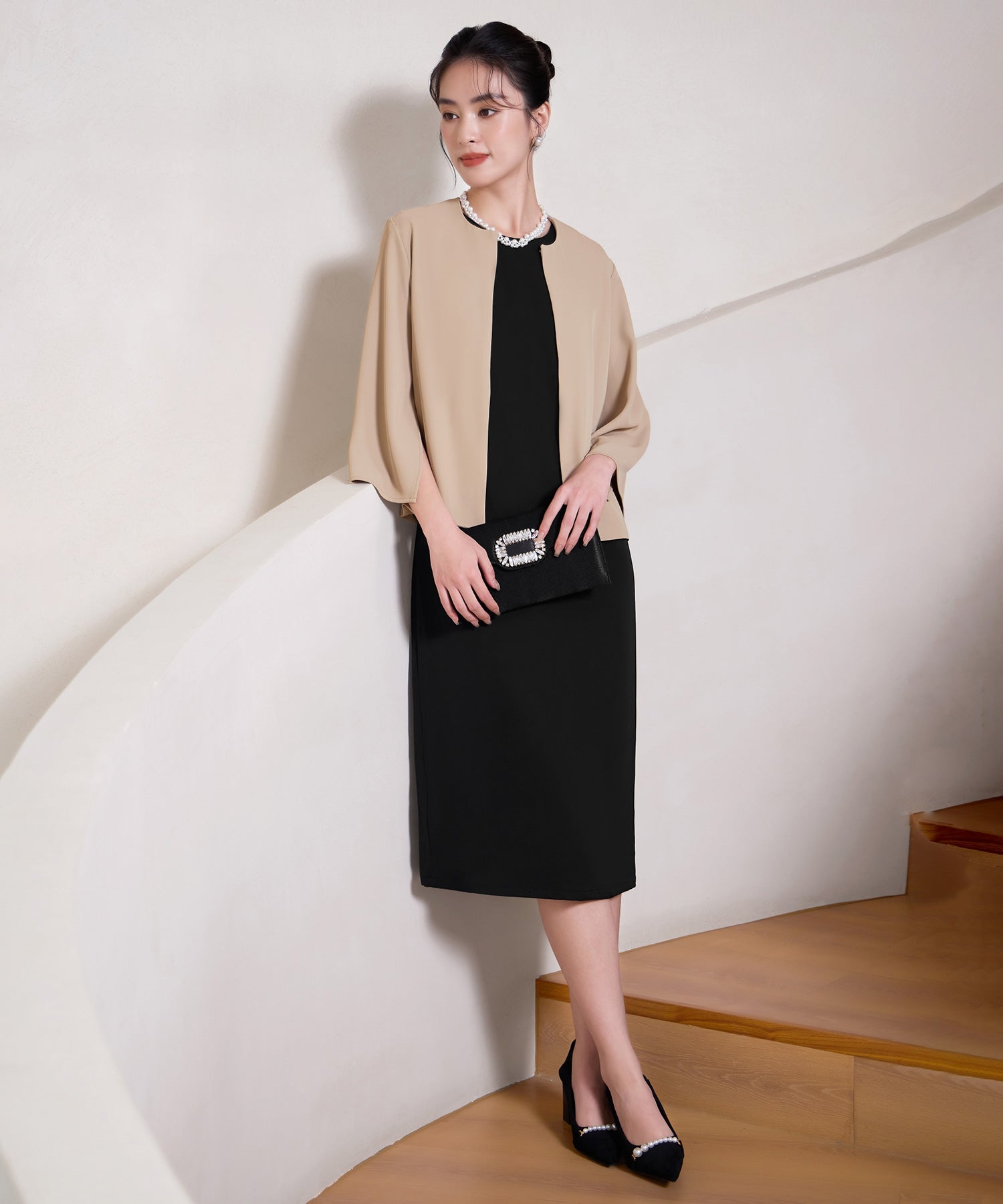 ドレスプラス DRESS+ 高見えジャケットで差がつくセットアップ （モカ） モカ