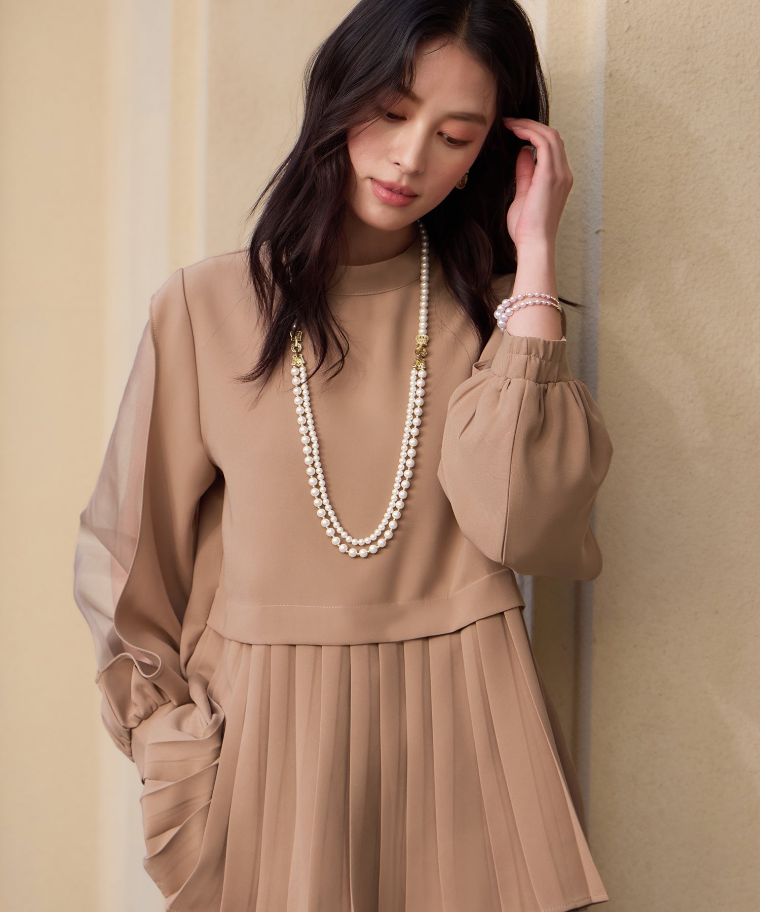 ドレスプラス DRESS+ 3点組み合わせ自由 パールネック （ゴールド） ゴールド