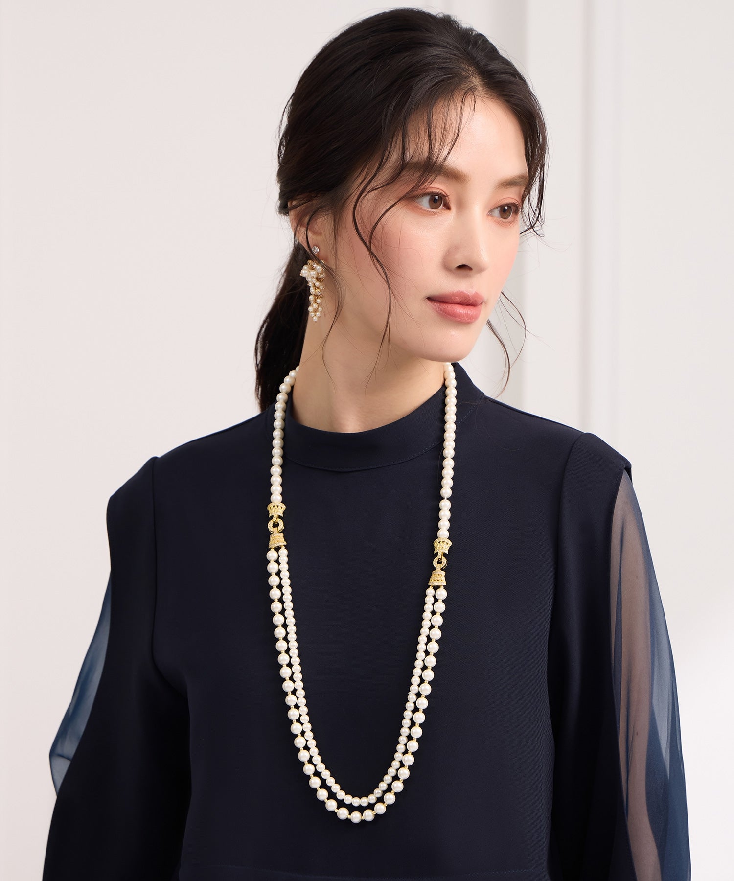 ドレスプラス DRESS+ 3点組み合わせ自由 パールネック （ゴールド） ゴールド