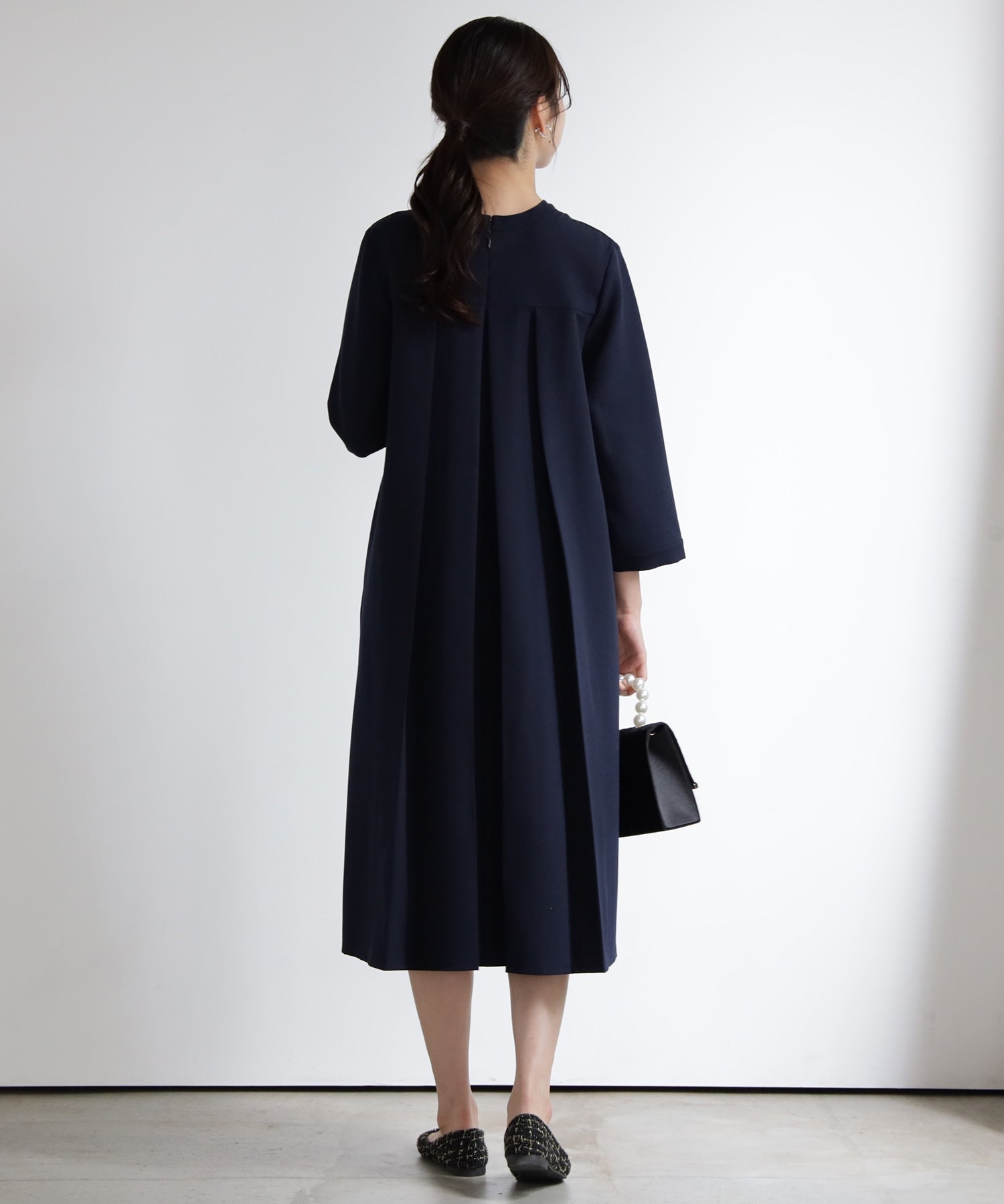 ドレスプラス DRESS+ 品さ際立つ前後2wayフォーマルワンピース （ネイビー） ネイビー