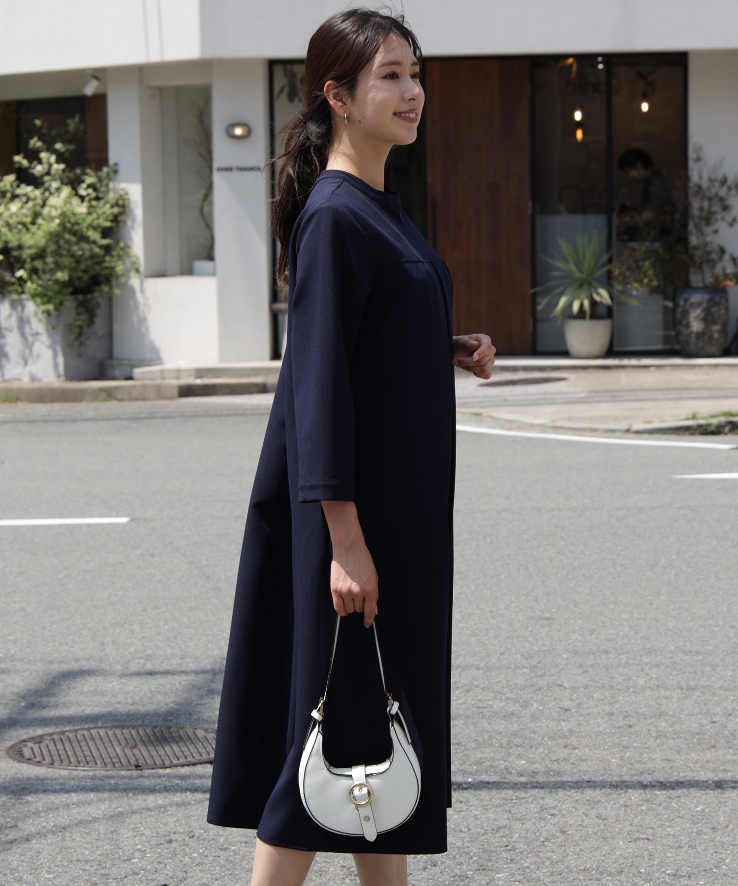 ドレスプラス DRESS+ 品さ際立つ前後2wayフォーマルワンピース （ネイビー） ネイビー