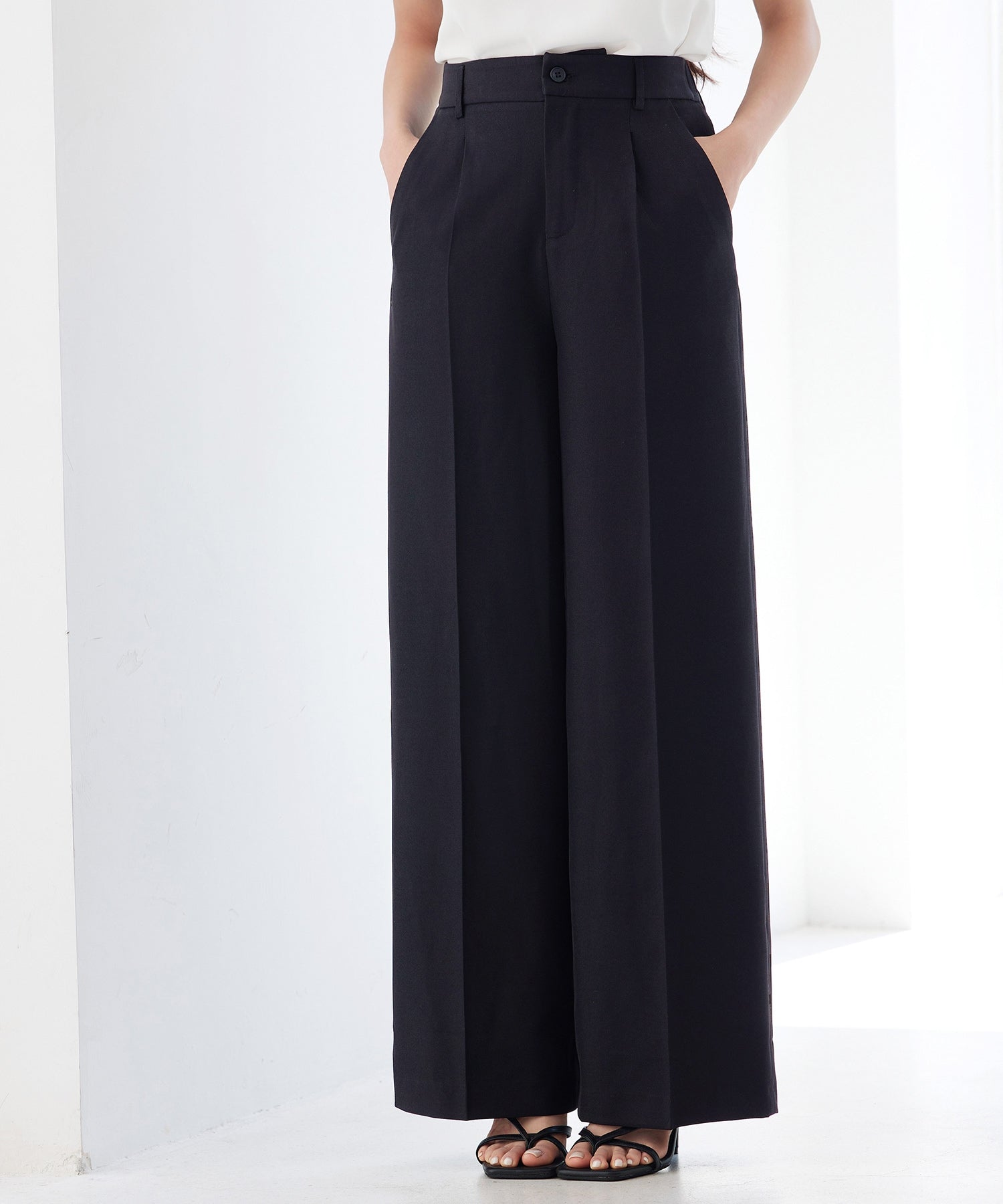 ドレスプラス DRESS+ パンツ ボトムス スラックス レディース （ブラック） ブラック