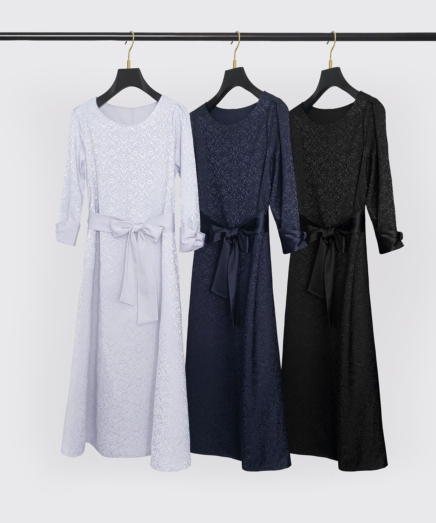 ドレスプラス DRESS+ 大人上品なレース総柄ワンピース （グレー） グレー