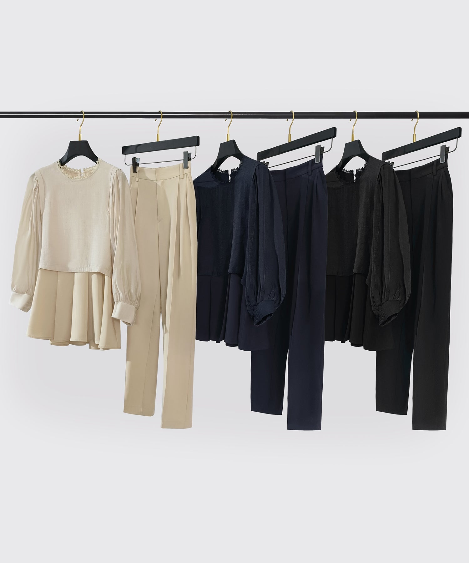 ドレスプラス DRESS+ 着回し自在なペプラムパンツセットアップ （ベージュ） ベージュ