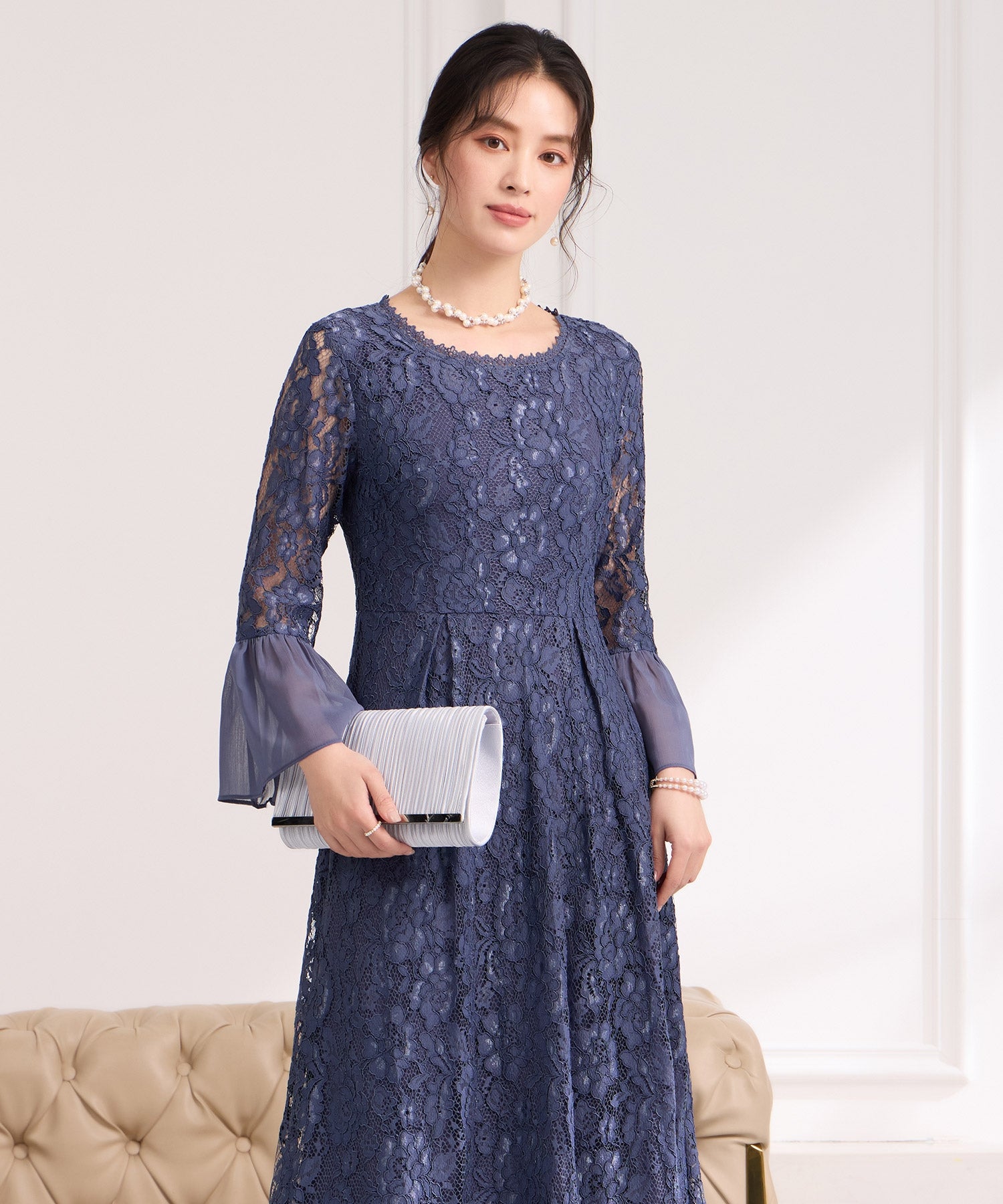 ドレスプラス DRESS+ 一連二連で印象自在なパールネックレス （ホワイト） ホワイト
