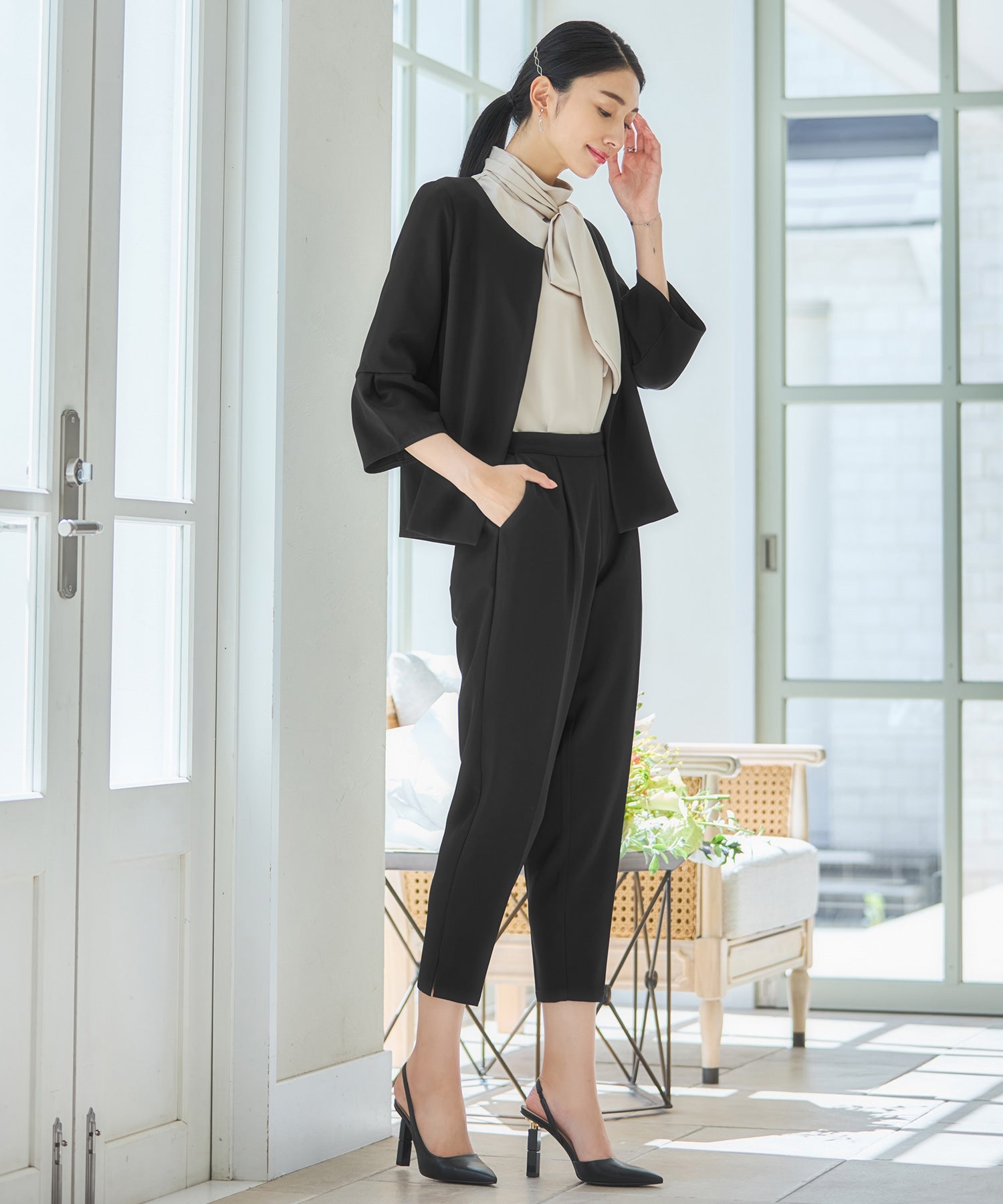 ドレスプラス DRESS+ セットアップ レディーススーツ ジャケット （ブラック） ブラック