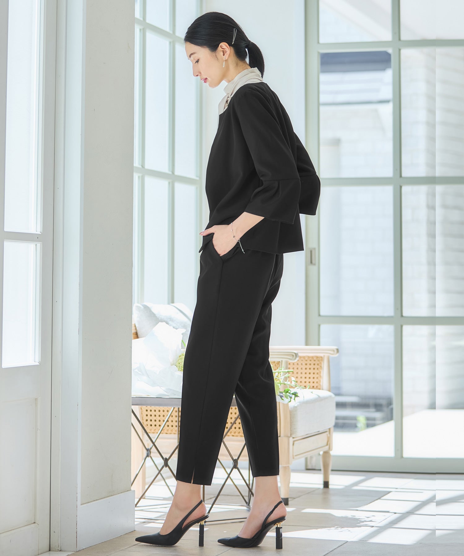 ドレスプラス DRESS+ セットアップ レディーススーツ ジャケット （ブラック） ブラック
