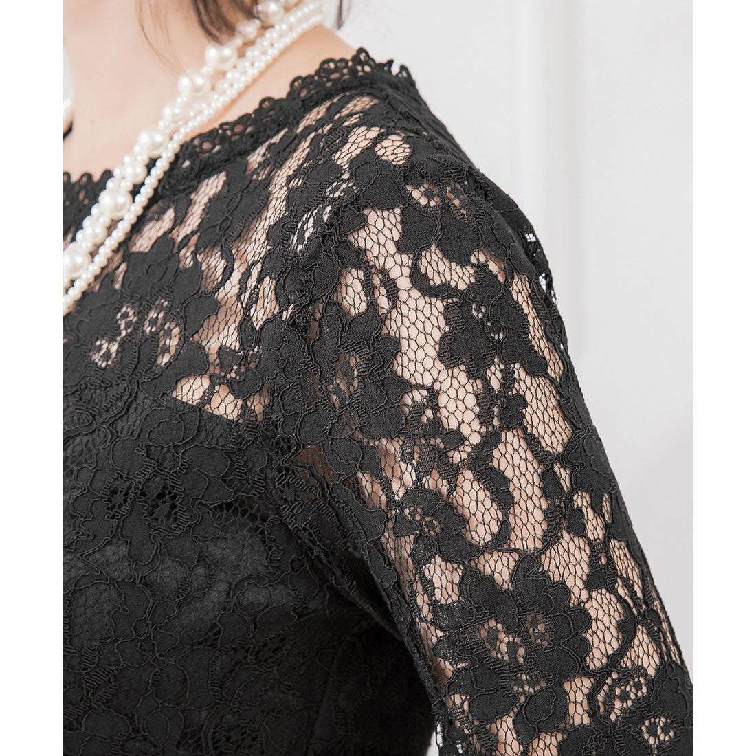 ドレスプラス DRESS+ 総レースワンピースドレス・結婚式ワンピース・お呼ばれパーティードレス