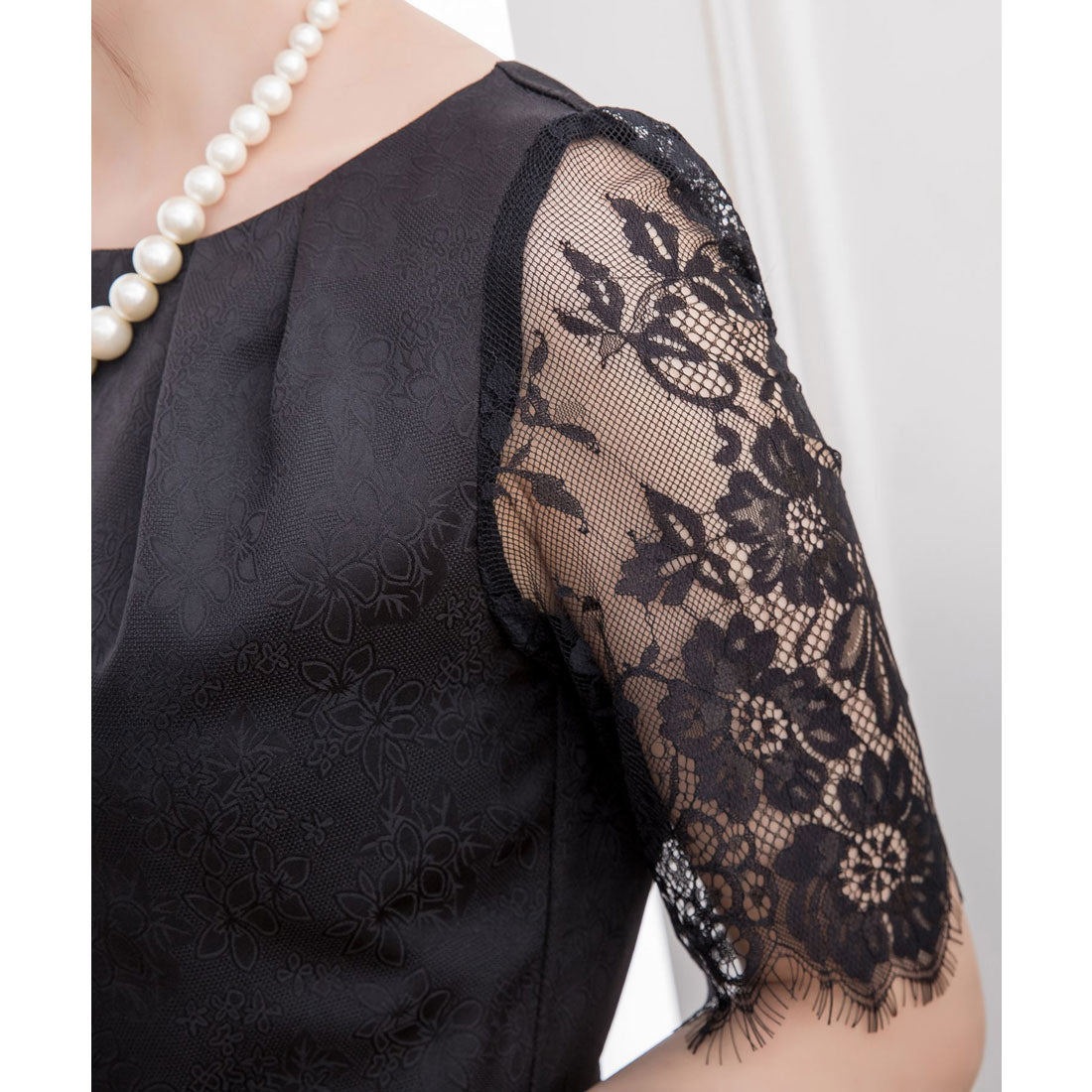 ドレスプラス DRESS+ レーススリーブ＆結婚式・お呼ばれ対応ワンピースドレス