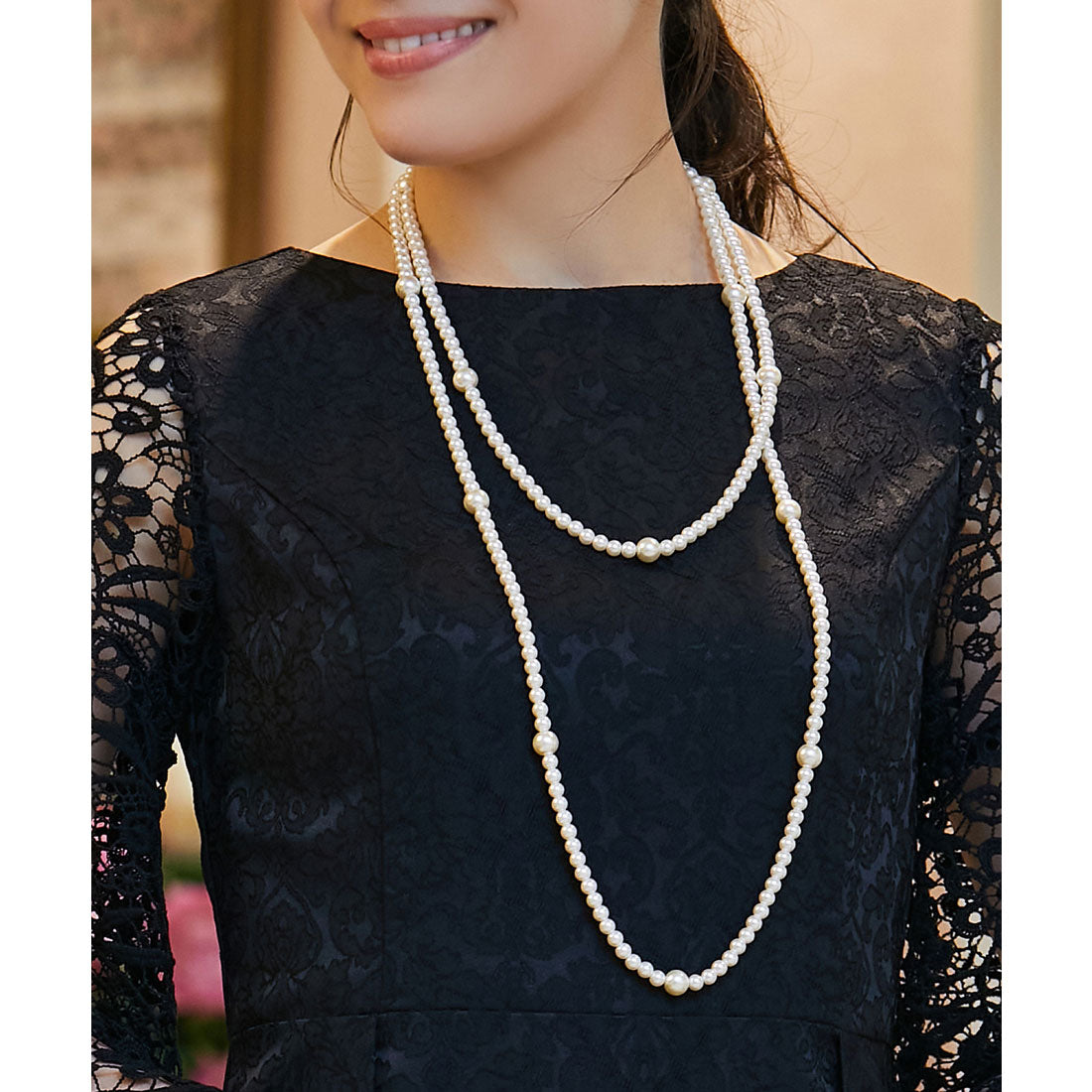 DRESS+ Long Fake Pearl Necklace [Wedding] [Ceremony] [Party]