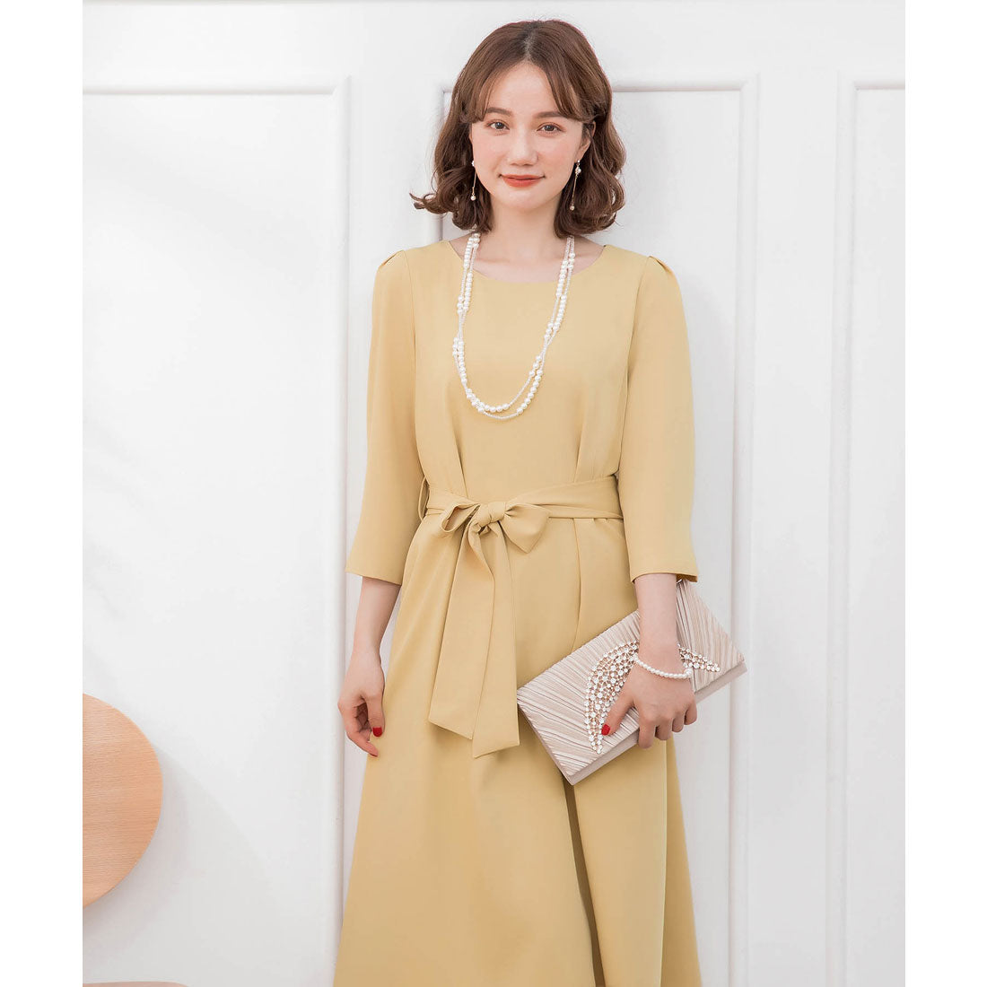 ドレスプラス DRESS+ フレアロング丈結婚式ワンピース