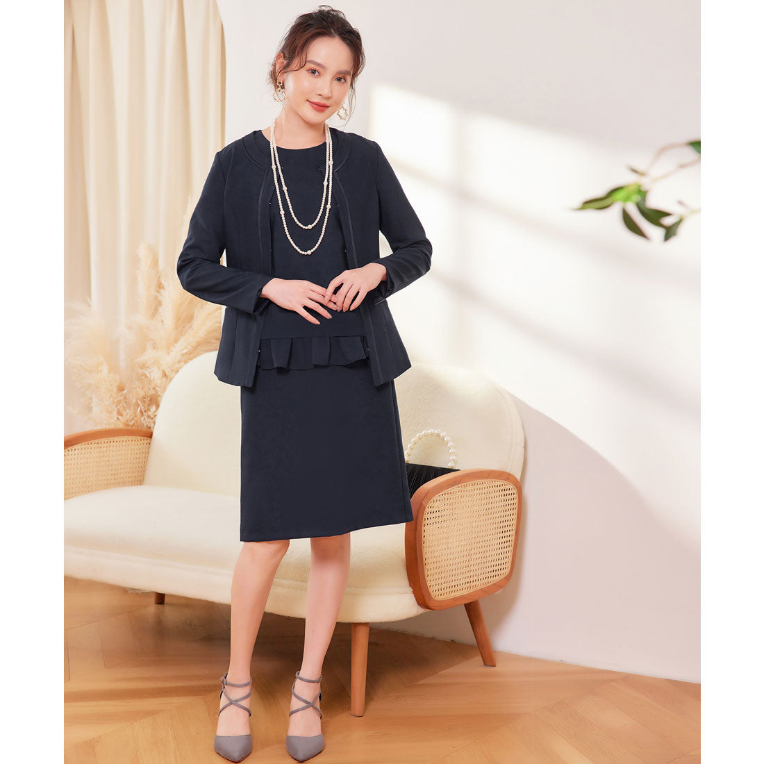 ドレスプラス DRESS+ フォーマル レディース セットアップ 3点セット