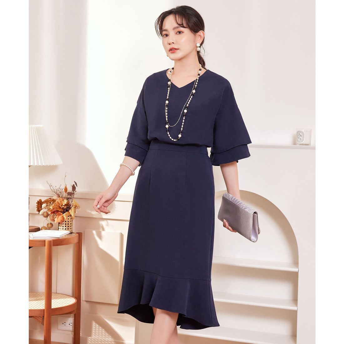 ドレスプラス DRESS+ フォーマル セットアップ フレアスカート 2way