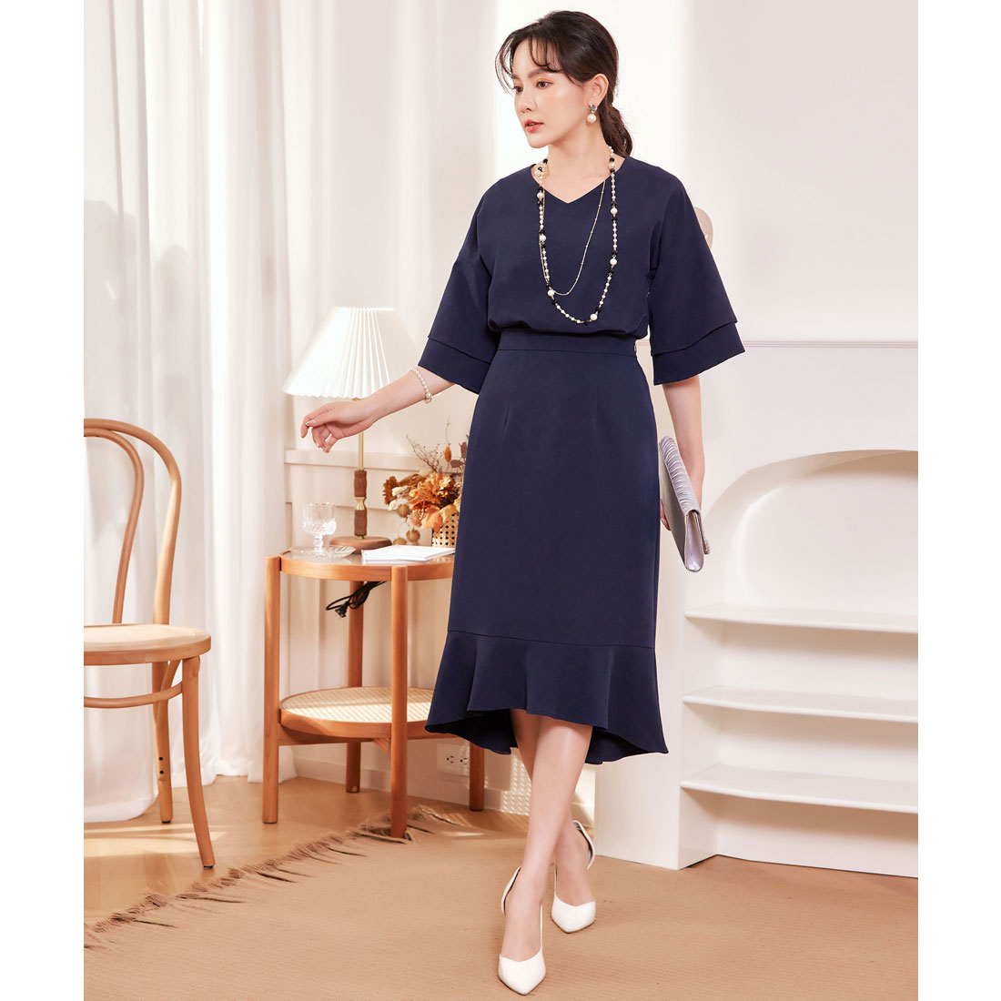 ドレスプラス DRESS+ フォーマル セットアップ フレアスカート 2way