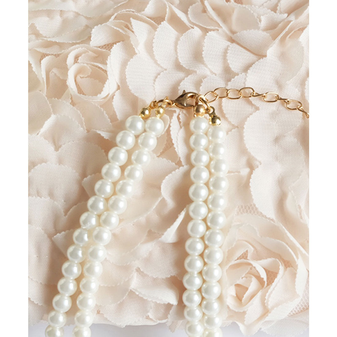 DRESS+ 2-strand fake pearl necklace with beading