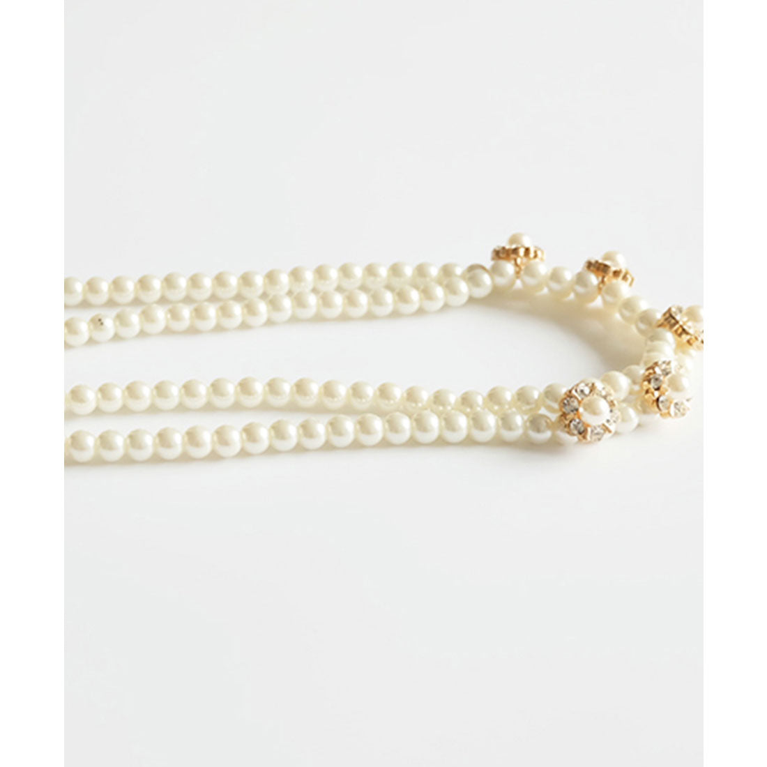 DRESS+ 2-strand fake pearl necklace with beading